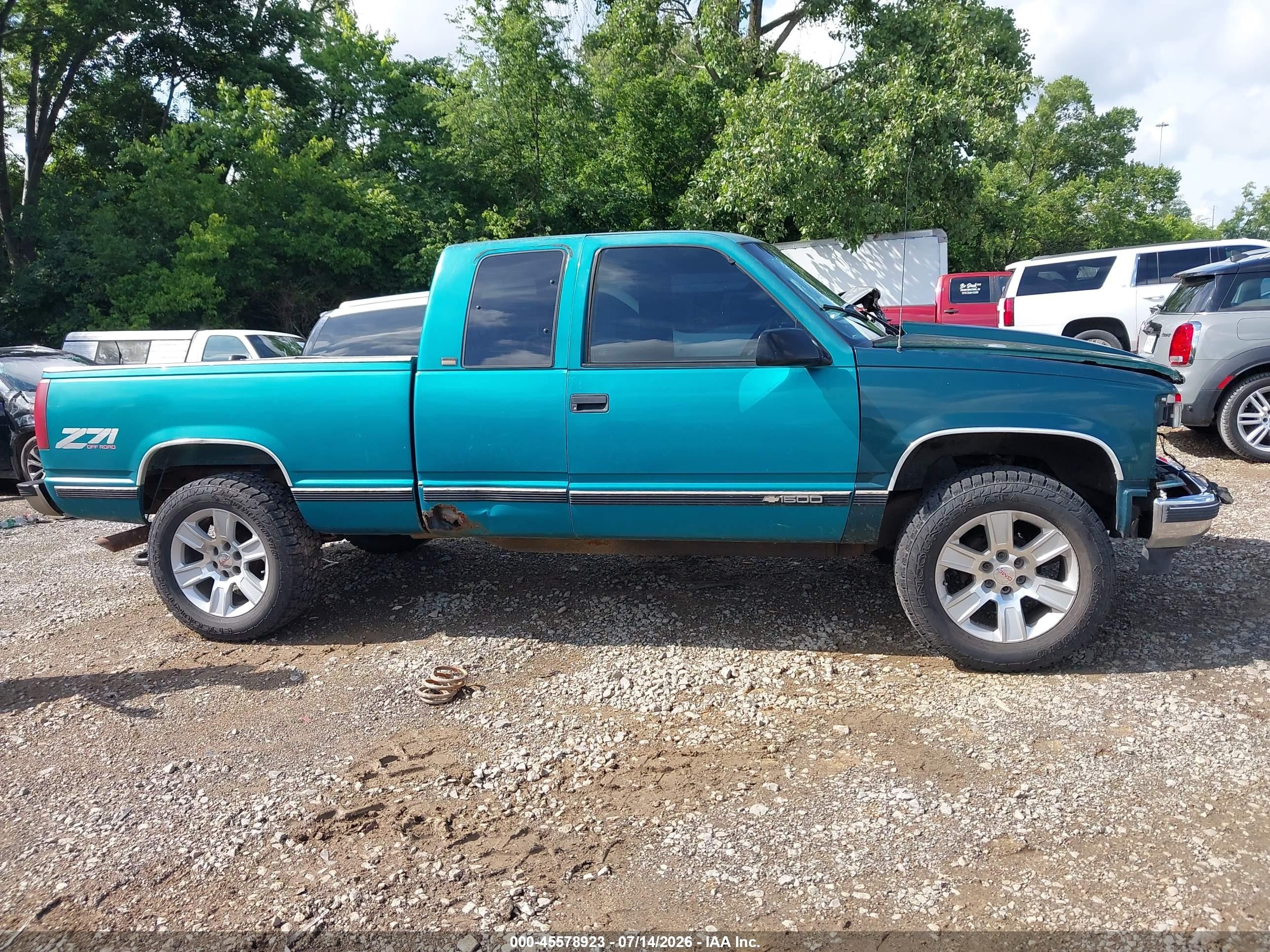 1996 Chevrolet Gmt-400 K1500 Green vin: 2GCEK19MXT1122210