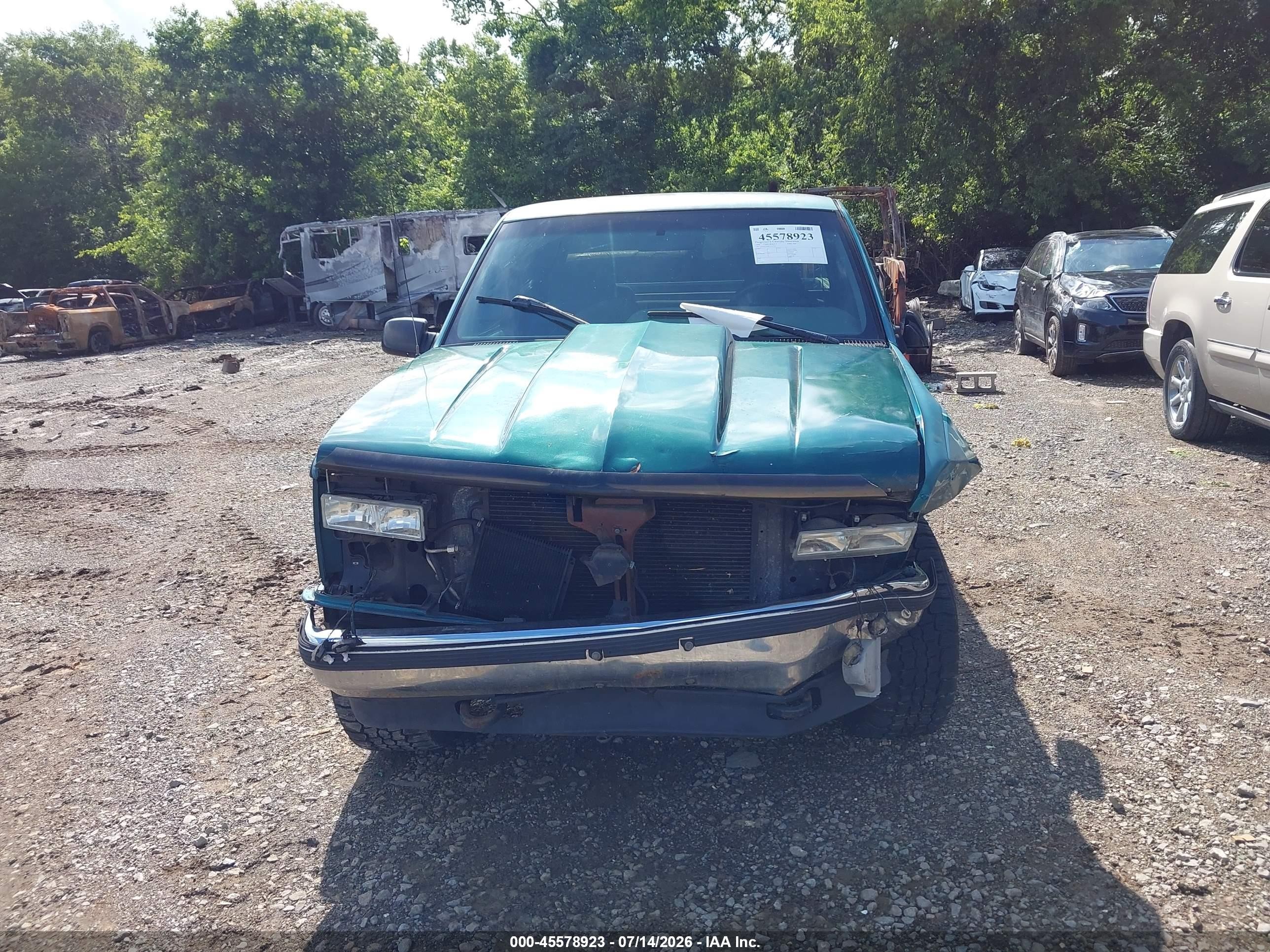 1996 Chevrolet Gmt-400 K1500 Green vin: 2GCEK19MXT1122210