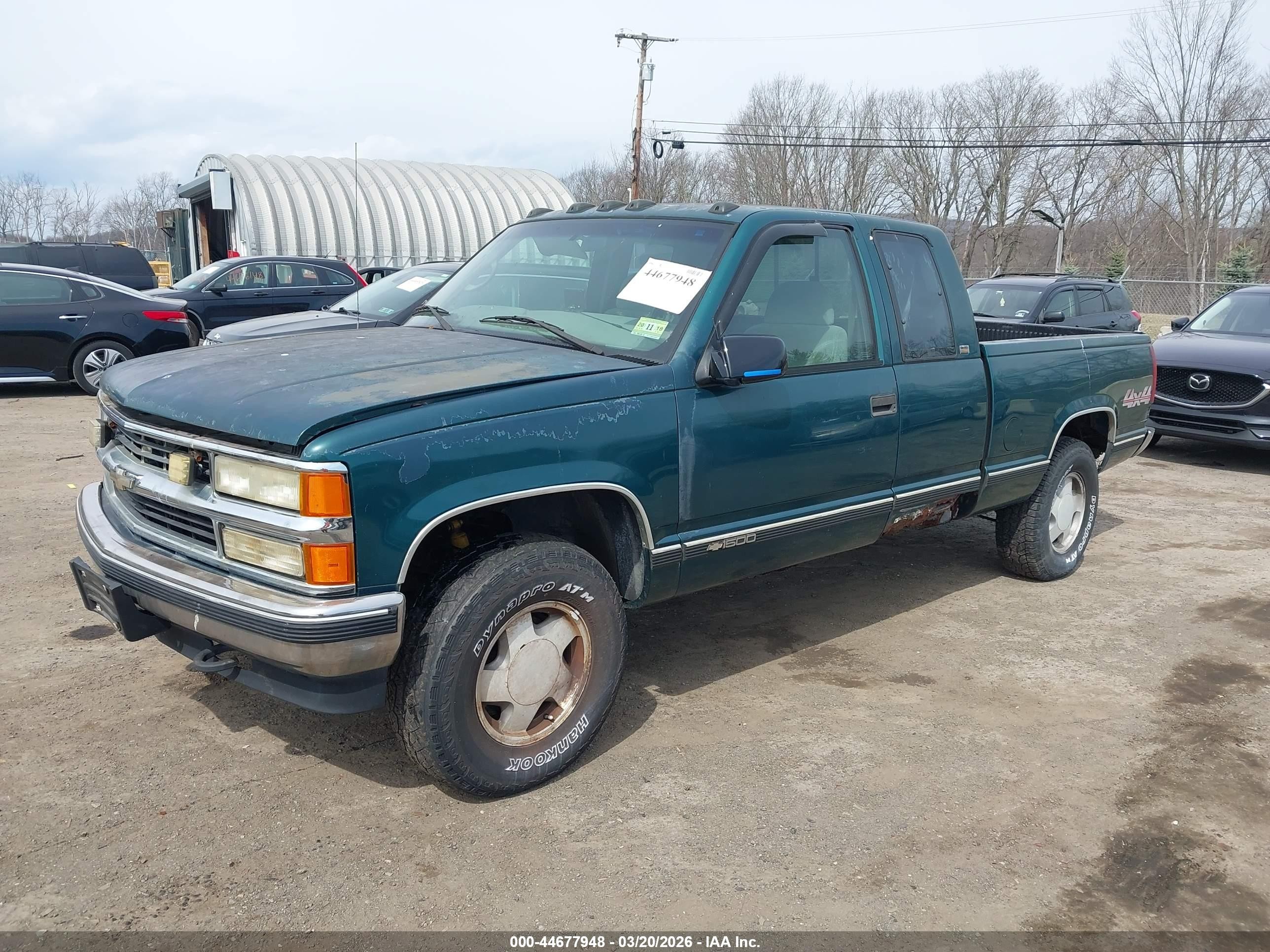 1997 Chevrolet K1500 Fleetside Green vin: 2GCEK19R0V1135028