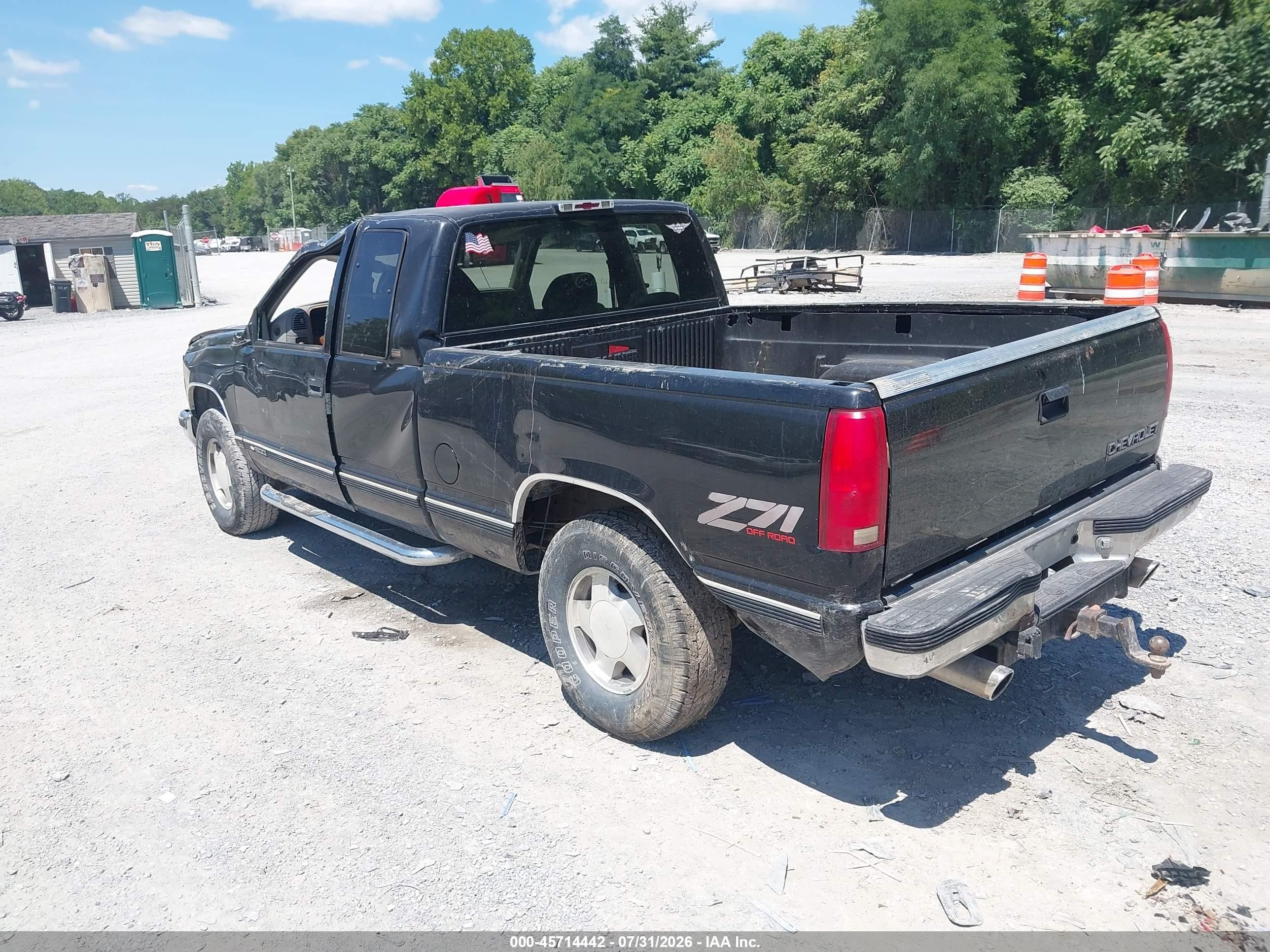 1998 Chevrolet C/k 1500 Fleetside Black vin: 2GCEK19R0W1116402