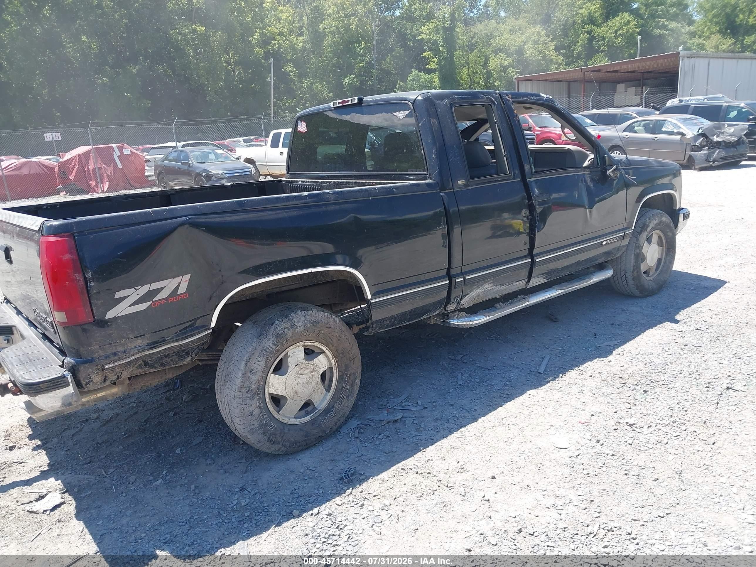 1998 Chevrolet C/k 1500 Fleetside Black vin: 2GCEK19R0W1116402