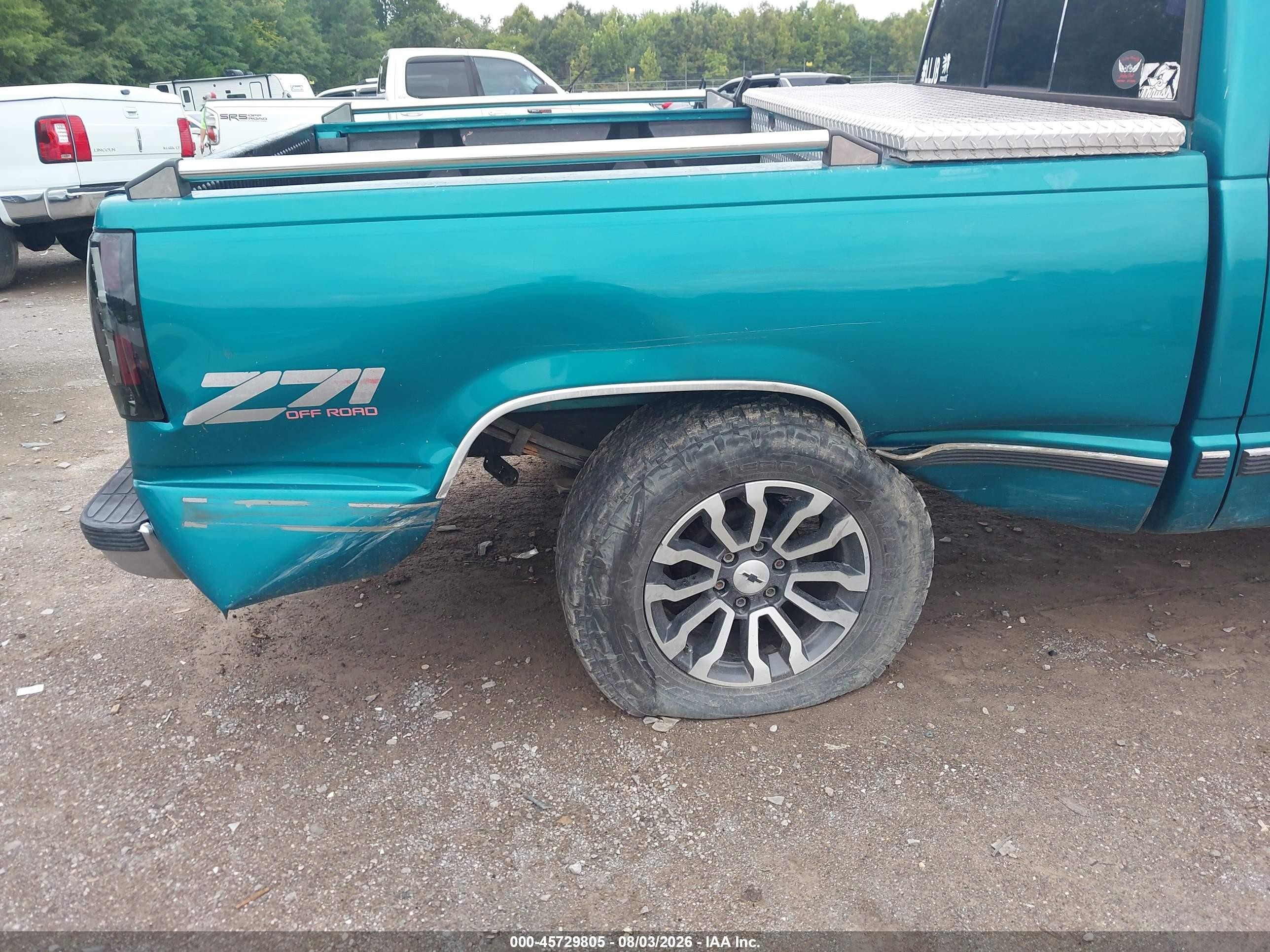 1996 Chevrolet Gmt-400 K1500 Green vin: 2GCEK19R1T1244210