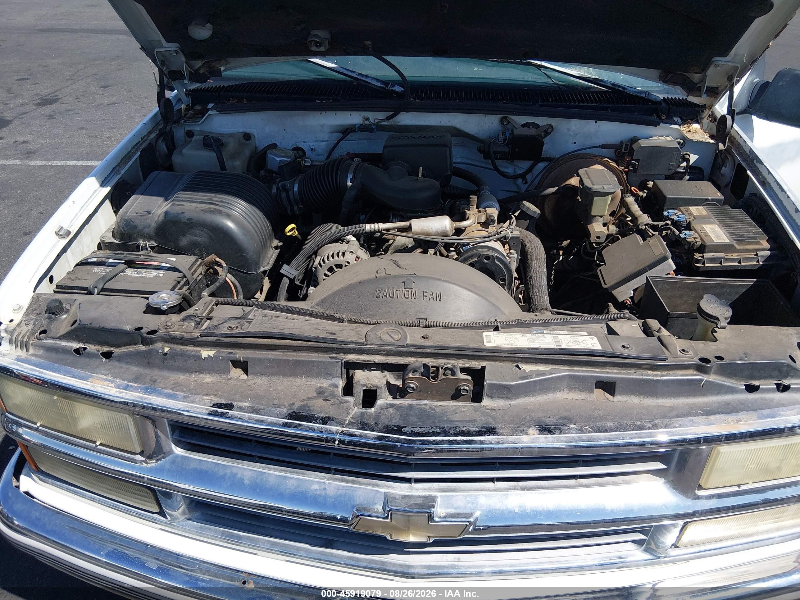 1997 Chevrolet K1500 Fleetside White vin: 2GCEK19R1V1129898