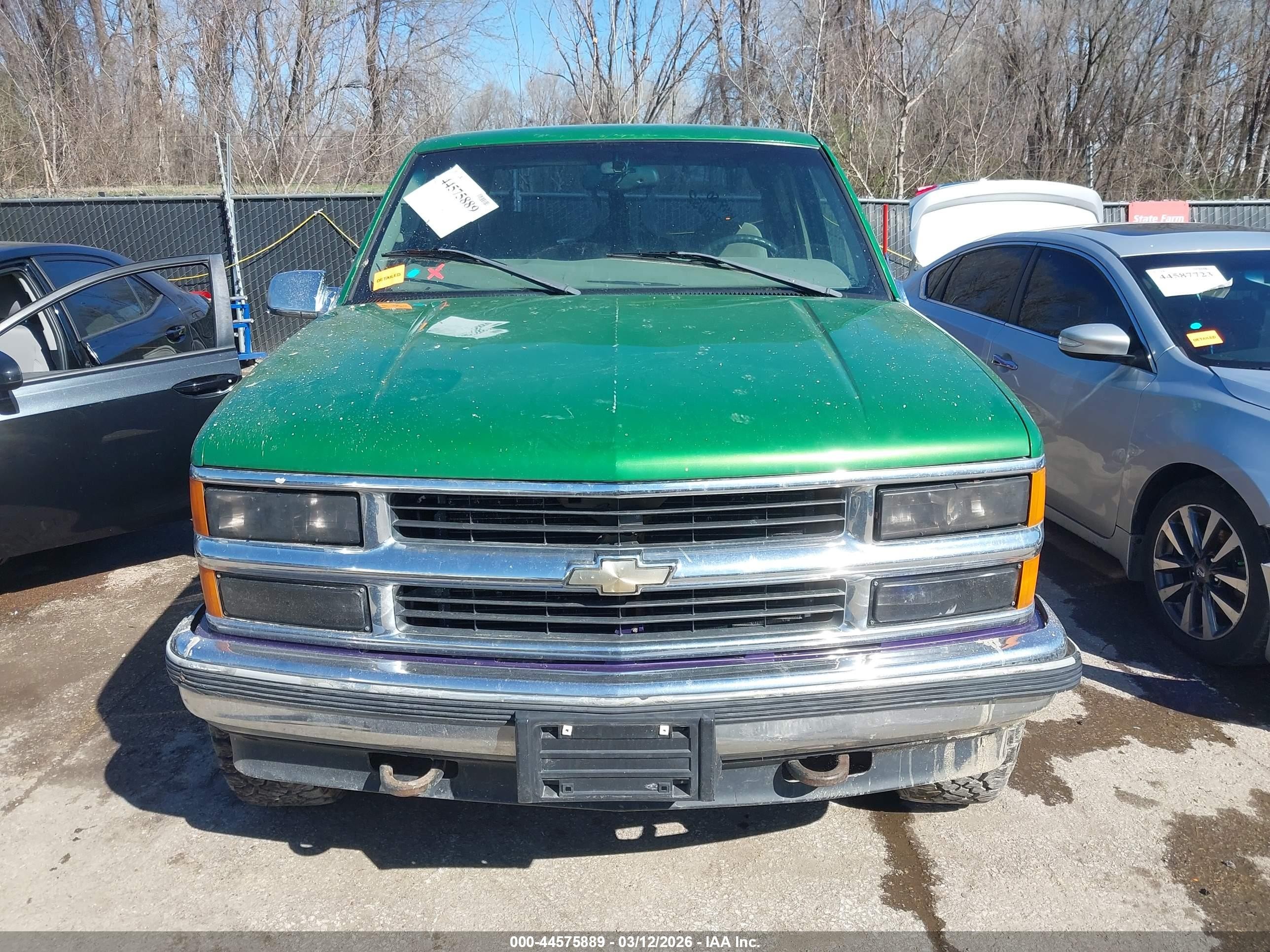 1997 Chevrolet K1500 Fleetside Green vin: 2GCEK19R1V1242525