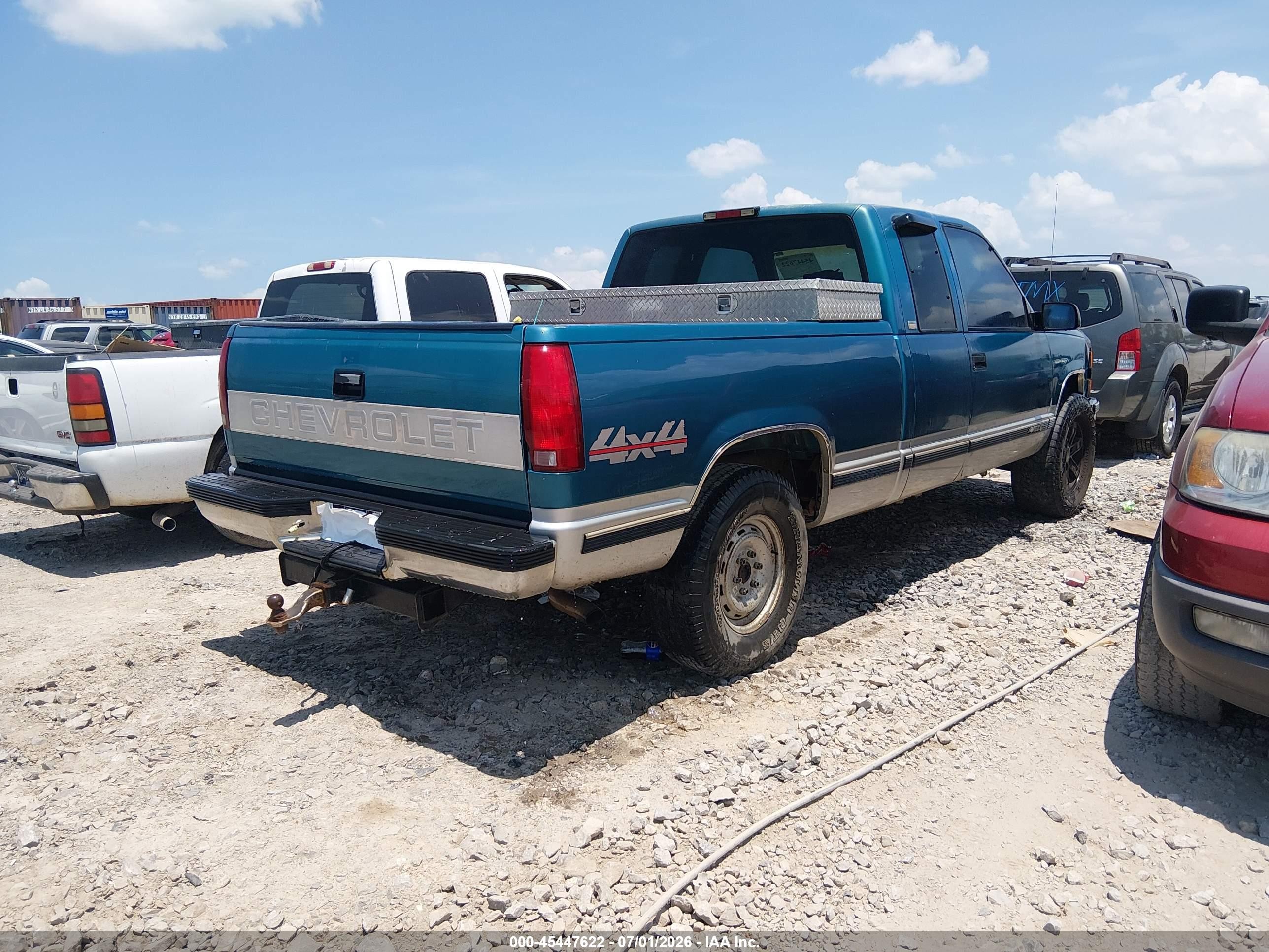 1997 Chevrolet K1500 Fleetside Green vin: 2GCEK19R2V1129912