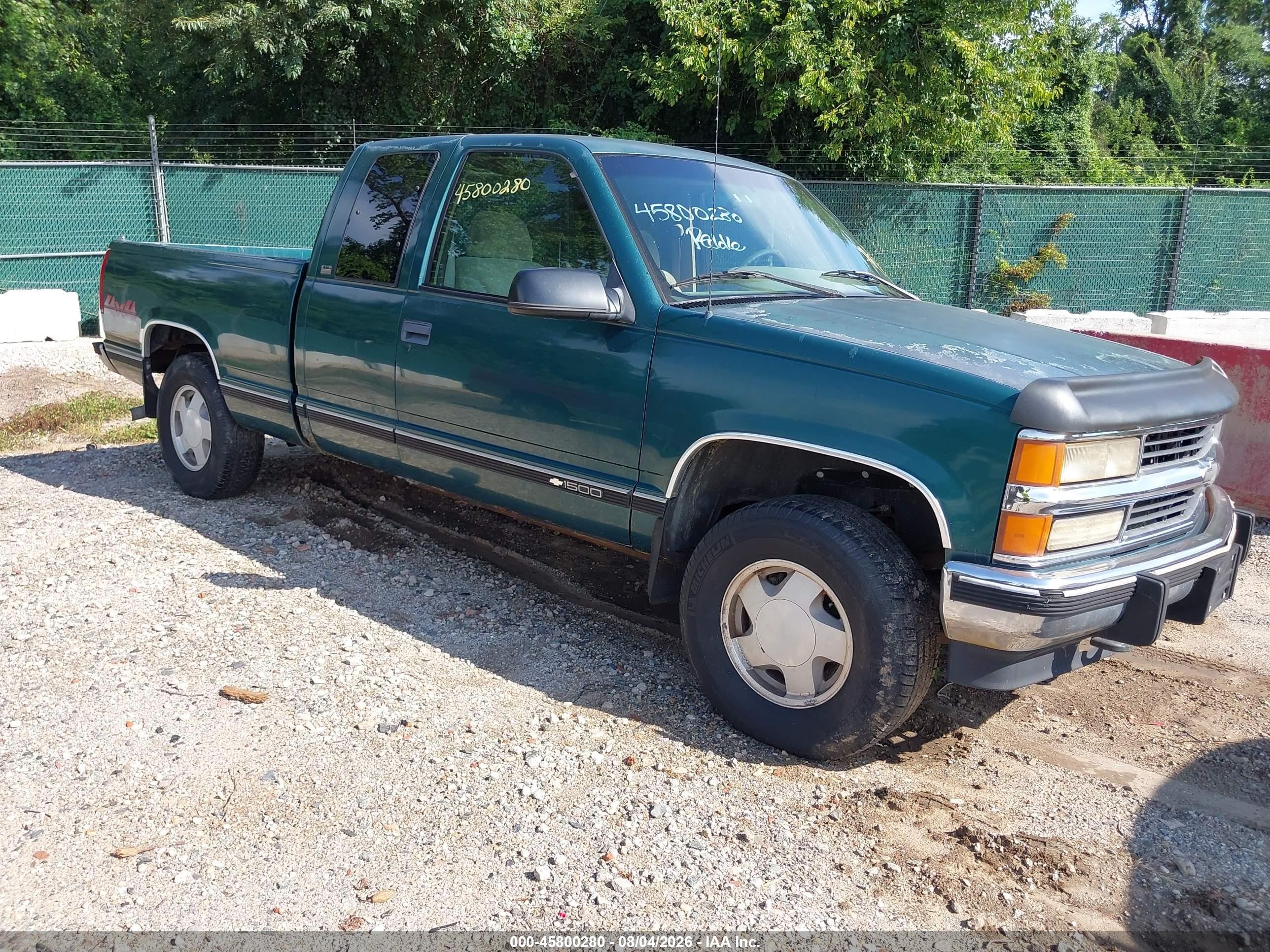 1996 Chevrolet Gmt-400 K1500 Green vin: 2GCEK19R4T1251863
