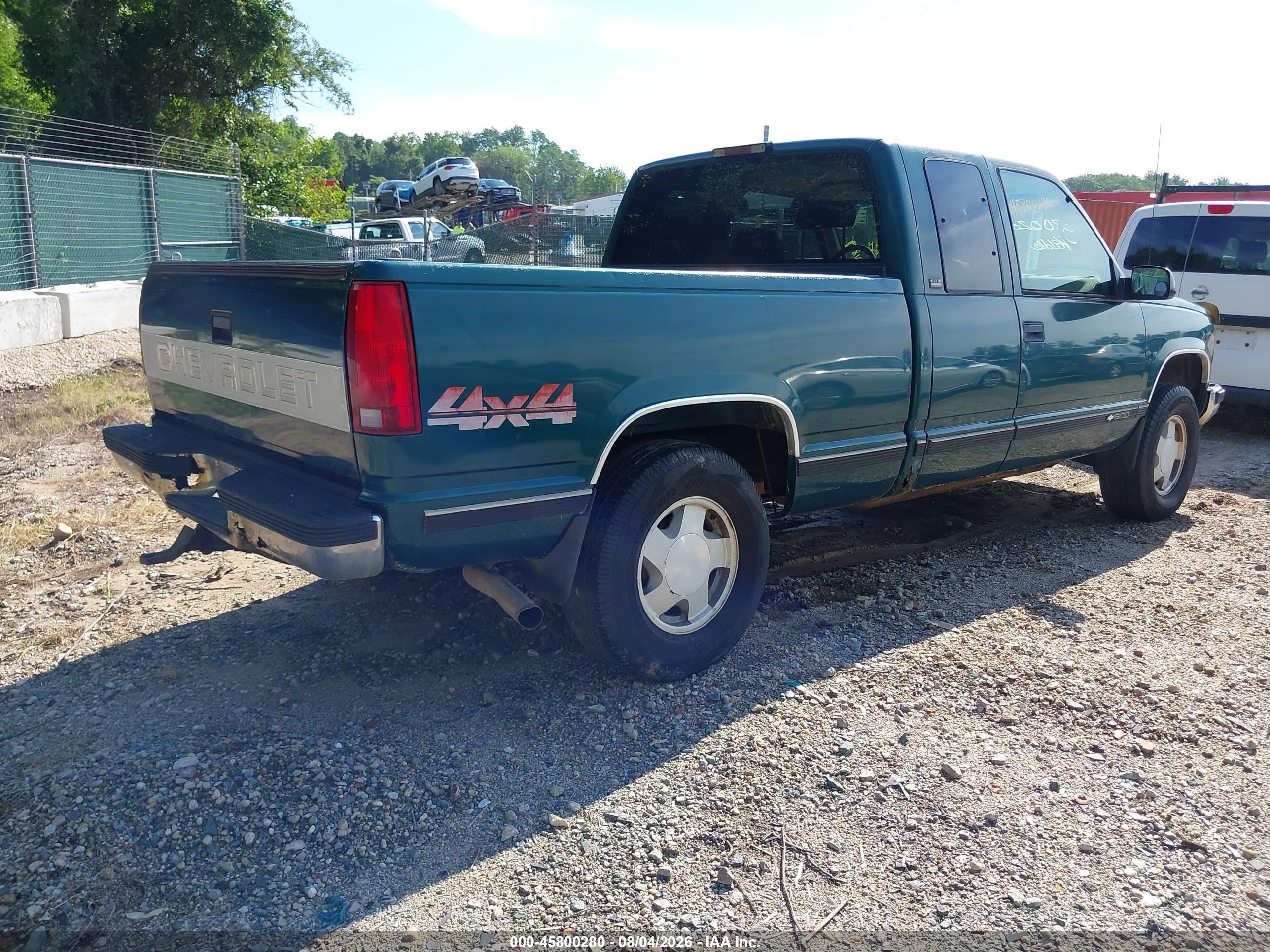 1996 Chevrolet Gmt-400 K1500 Green vin: 2GCEK19R4T1251863