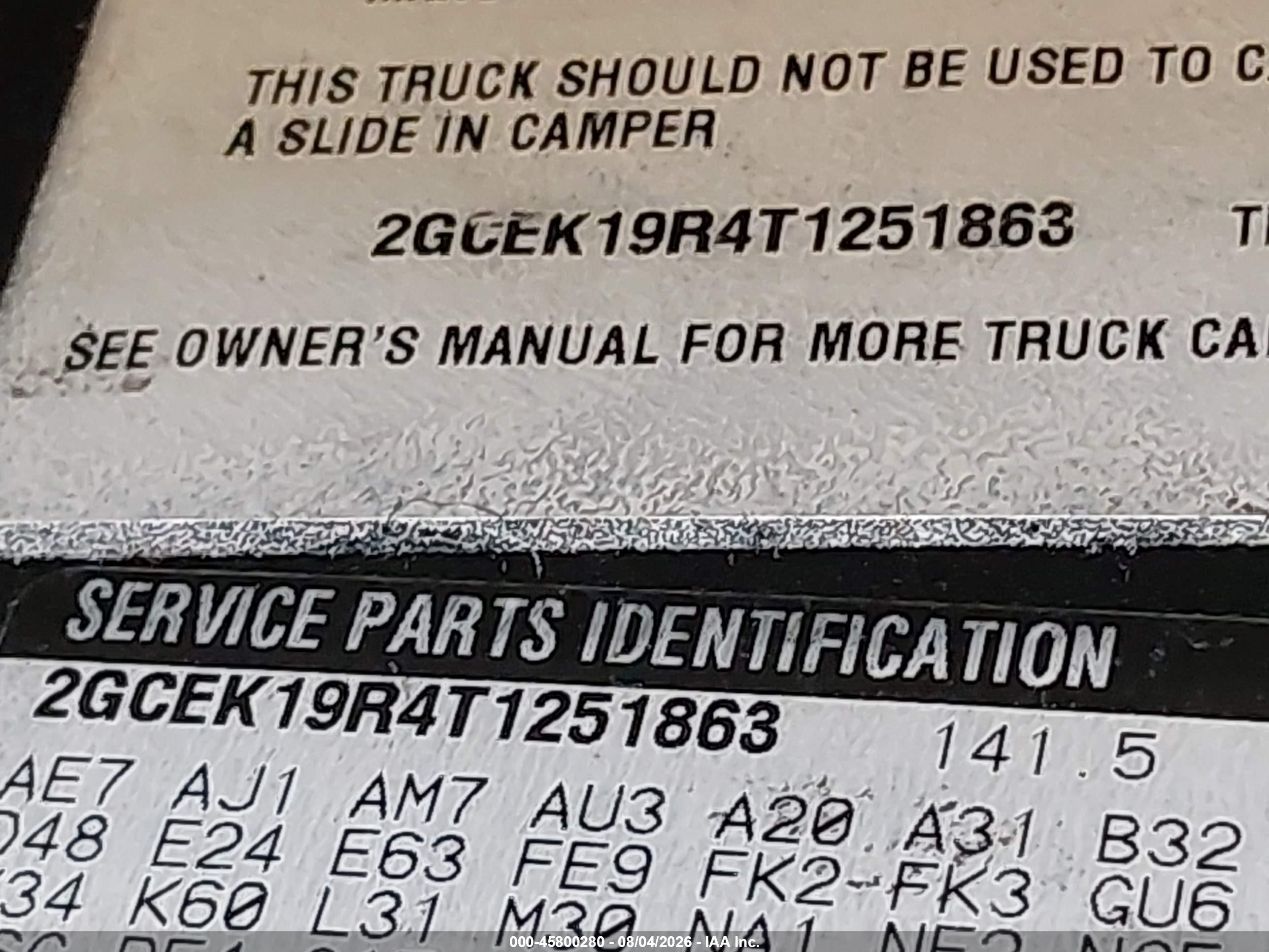 1996 Chevrolet Gmt-400 K1500 Green vin: 2GCEK19R4T1251863