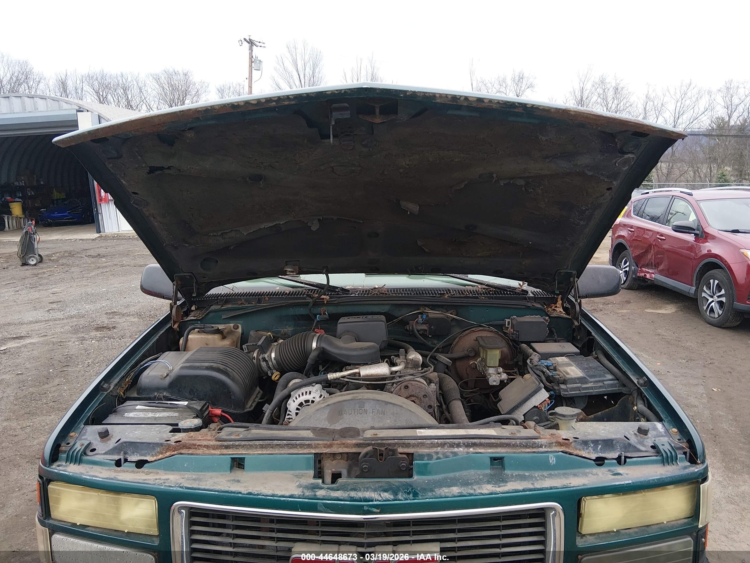 1997 Chevrolet K1500 Fleetside Зеленый vin: 2GCEK19R4V1111430