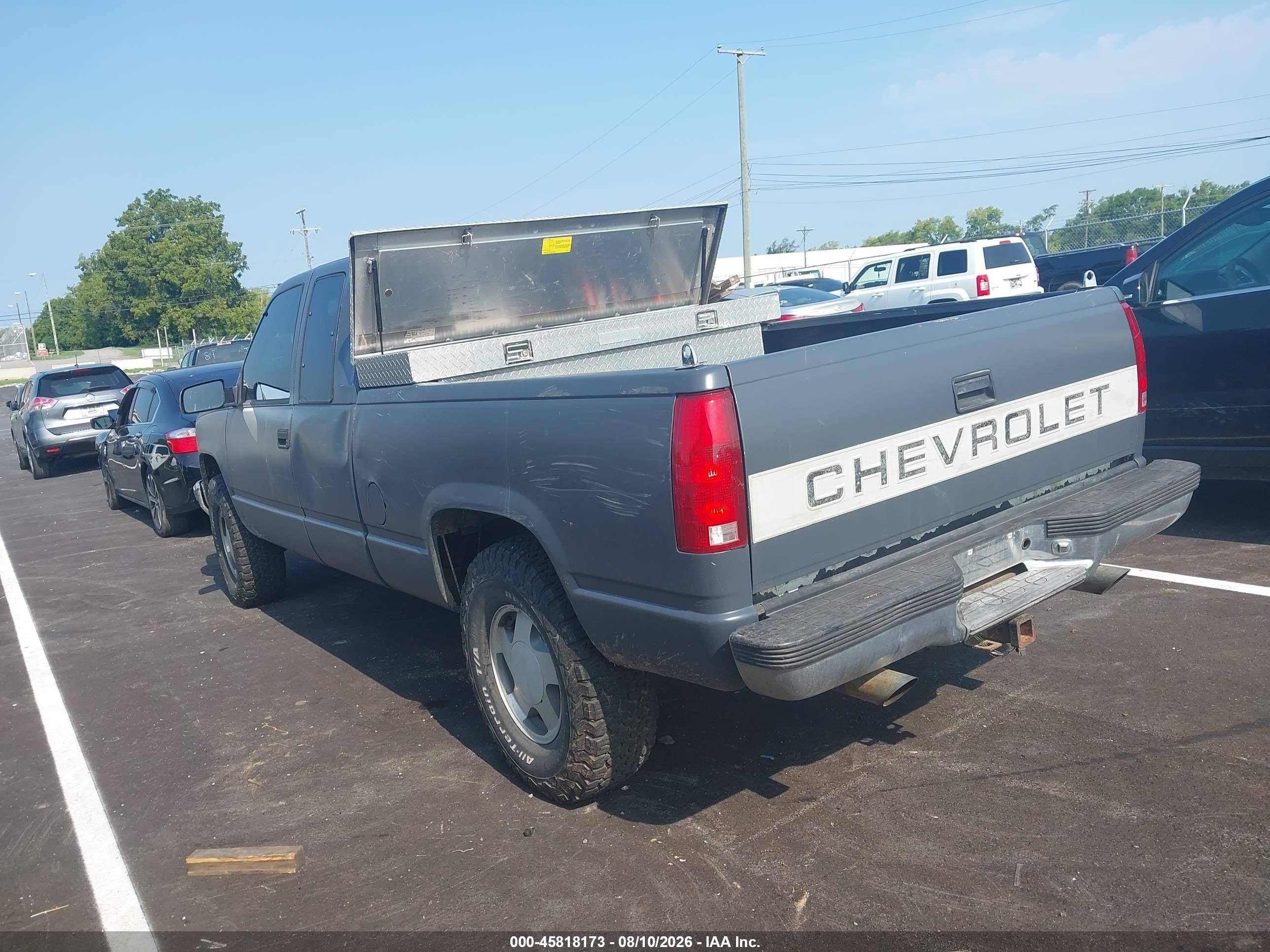 1997 Chevrolet K1500 Fleetside Gray vin: 2GCEK19R5V1120086
