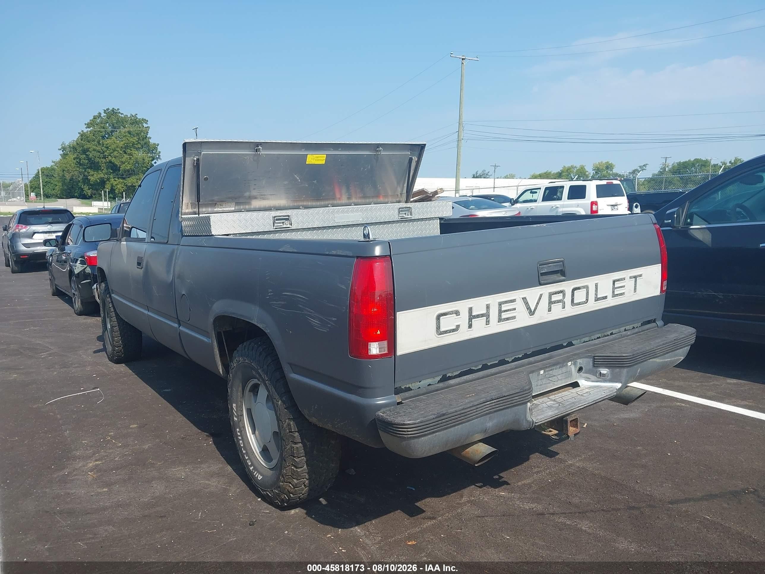 1997 Chevrolet K1500 Fleetside Gray vin: 2GCEK19R5V1120086