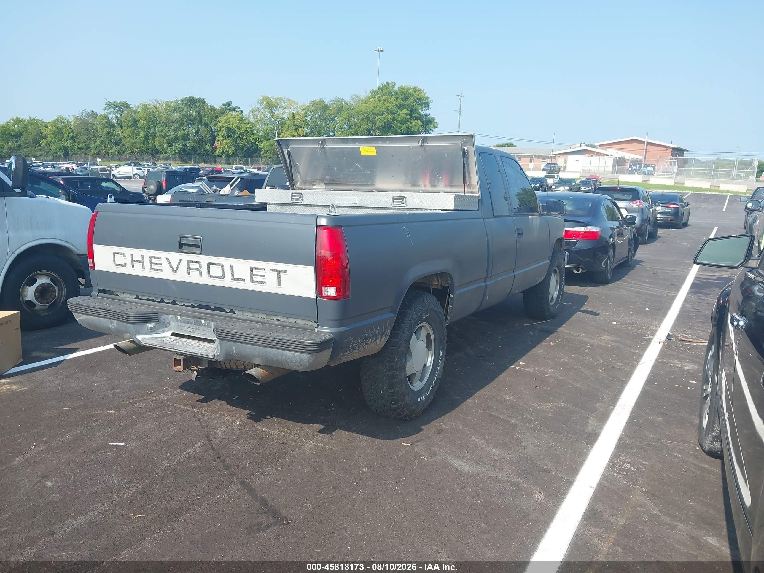 1997 Chevrolet K1500 Fleetside Gray vin: 2GCEK19R5V1120086