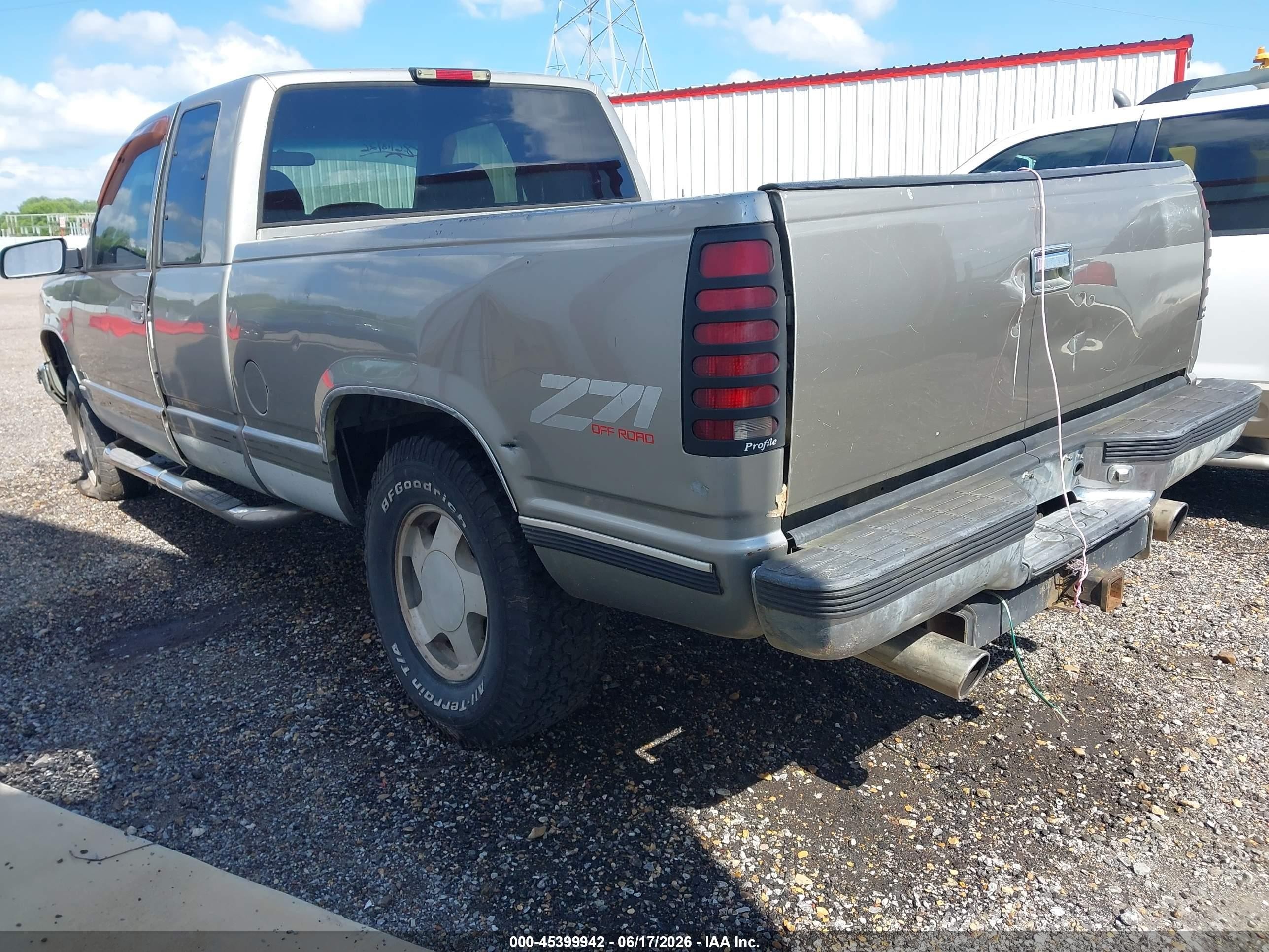1998 Chevrolet K1500 Fleetside Gray vin: 2GCEK19R5W1168608