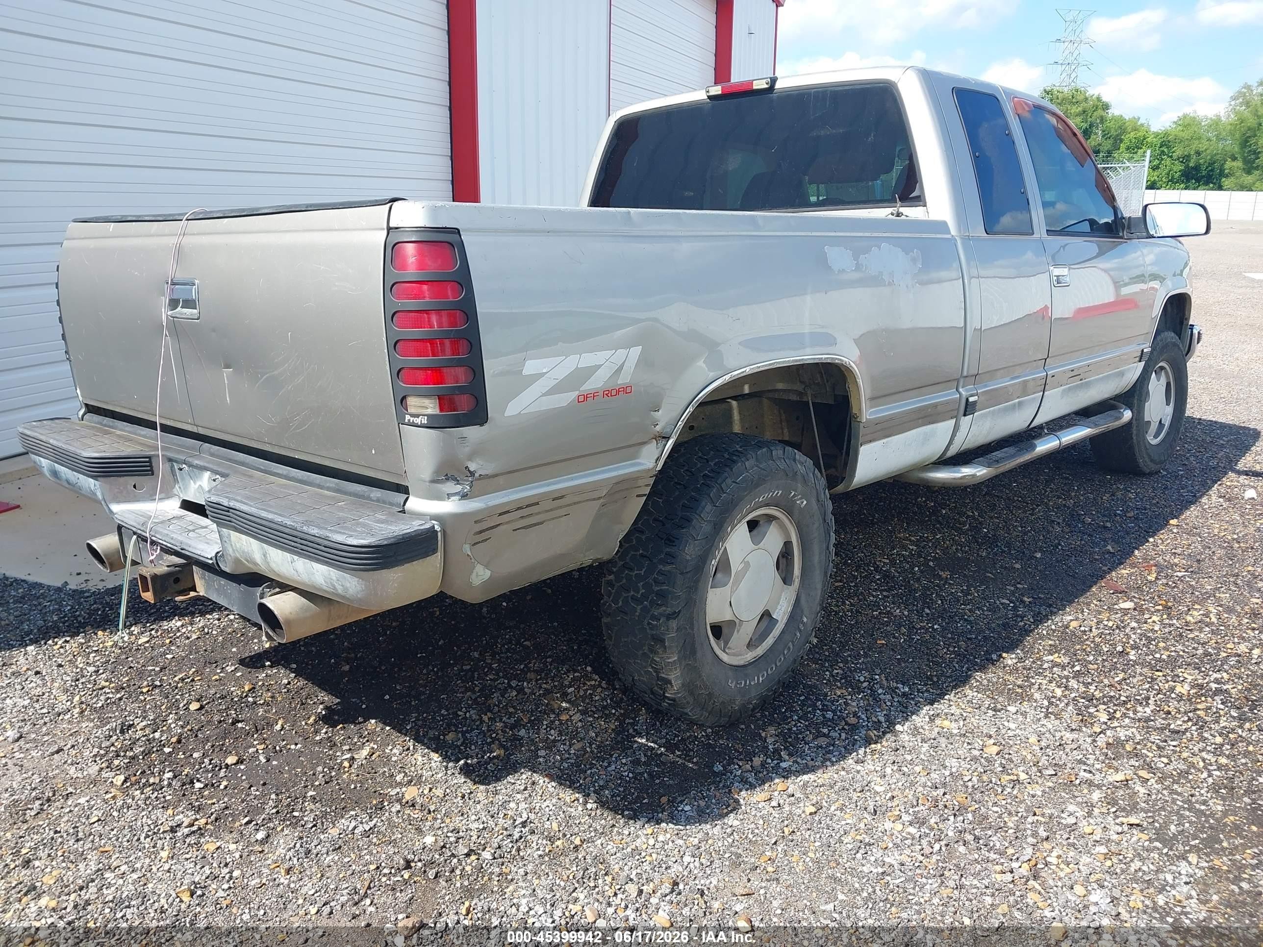 1998 Chevrolet K1500 Fleetside Gray vin: 2GCEK19R5W1168608