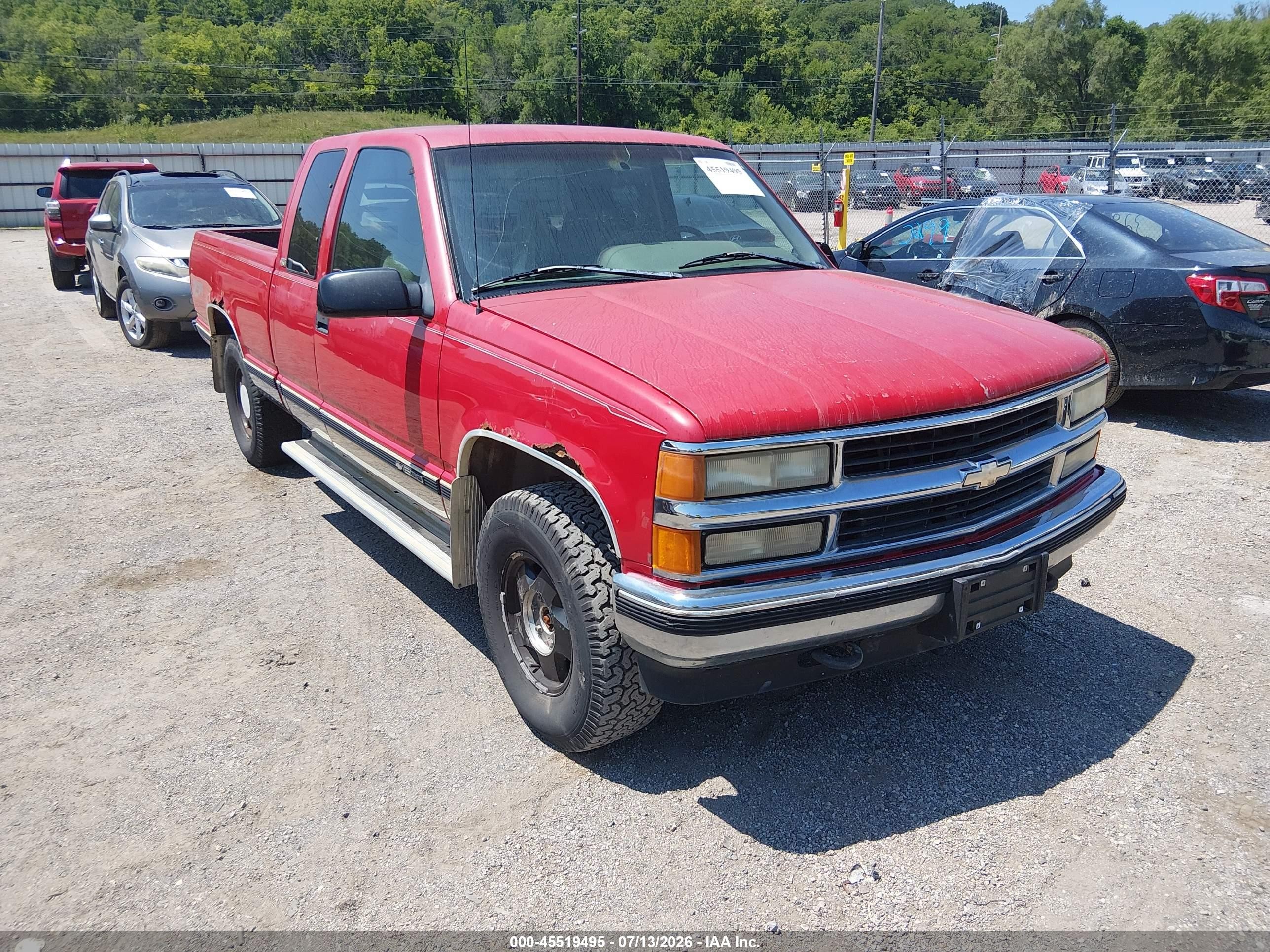 1996 Chevrolet Gmt-400 K1500 Red vin: 2GCEK19R7T1215830
