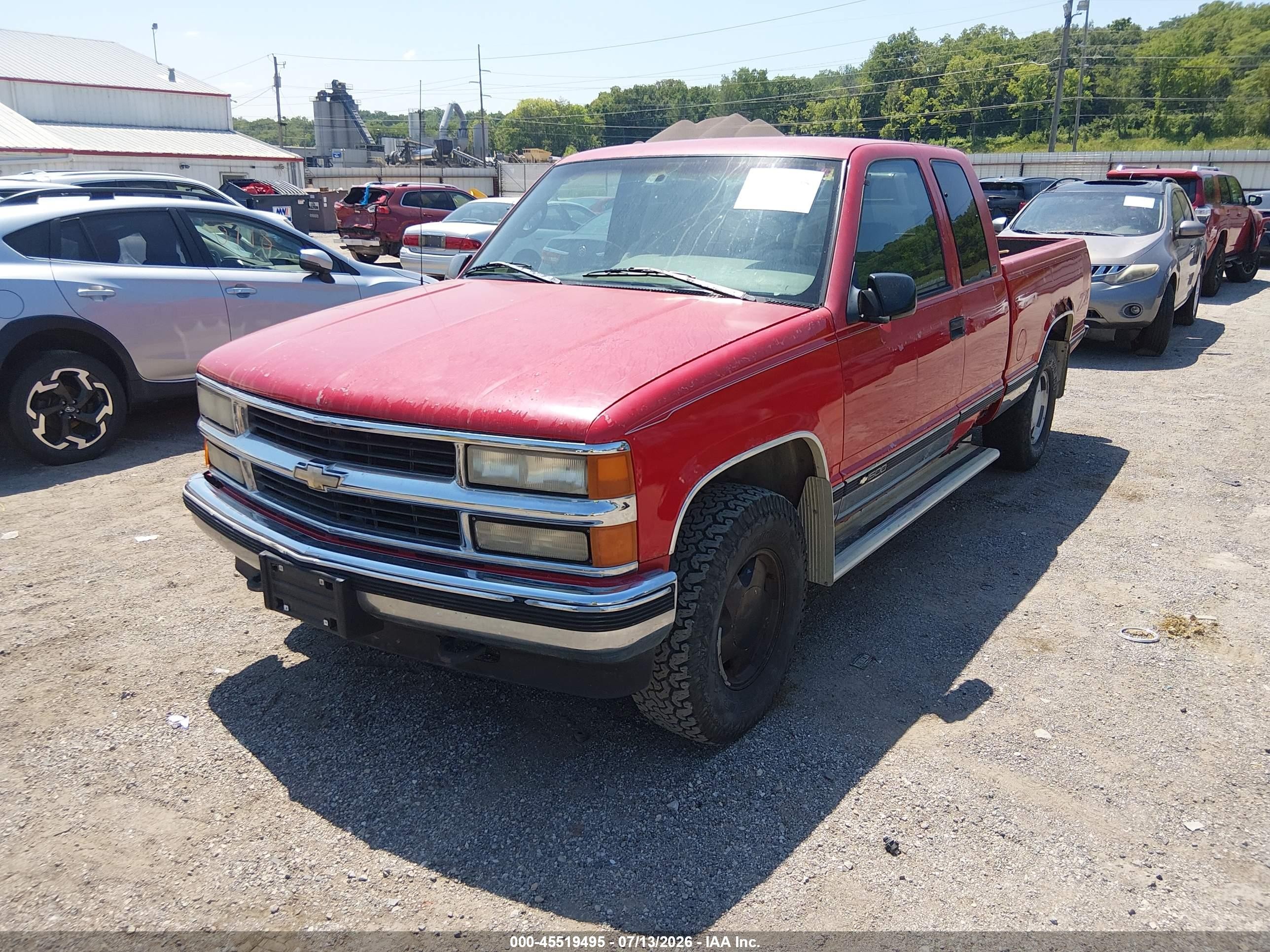 1996 Chevrolet Gmt-400 K1500 Red vin: 2GCEK19R7T1215830