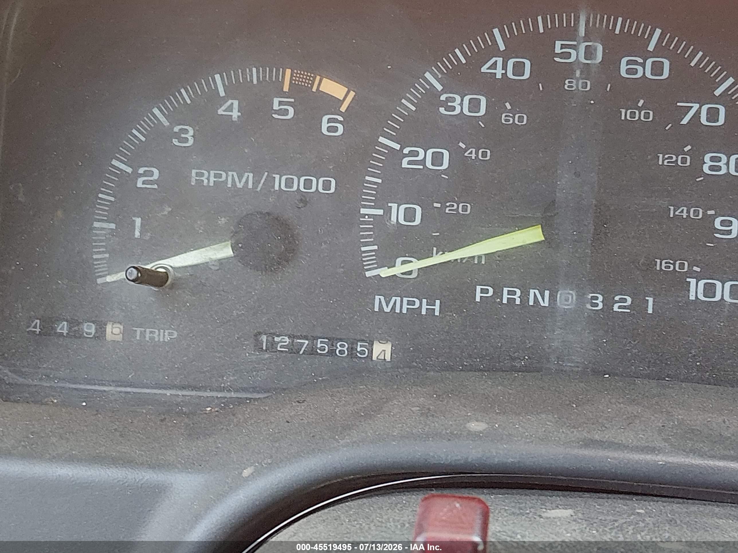 1996 Chevrolet Gmt-400 K1500 Red vin: 2GCEK19R7T1215830