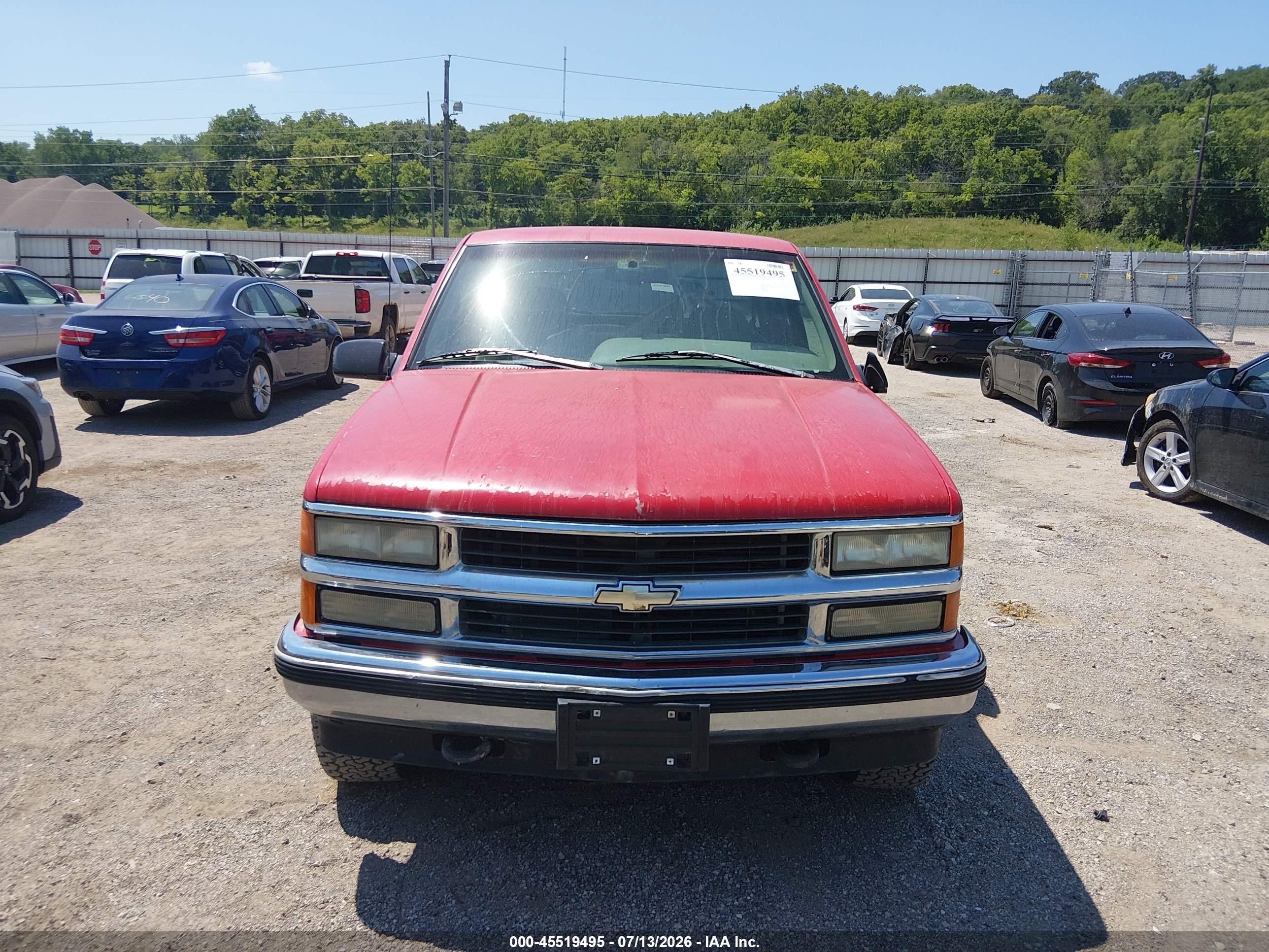 1996 Chevrolet Gmt-400 K1500 Red vin: 2GCEK19R7T1215830