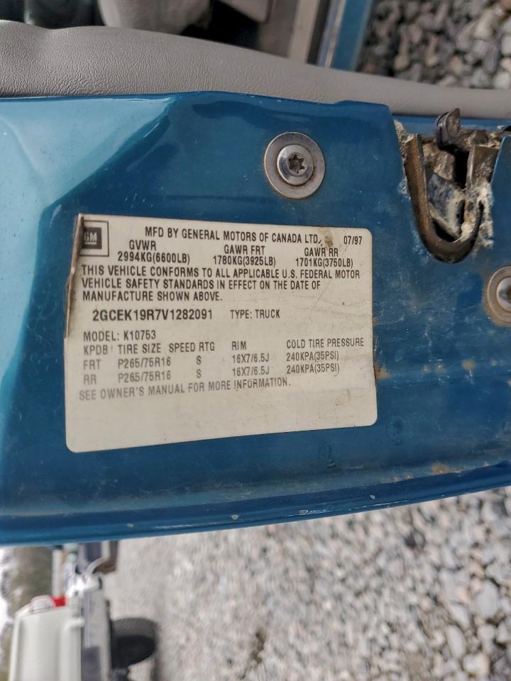 1997 Chevrolet Gmt-400 K1500 Teal vin: 2GCEK19R7V1282091