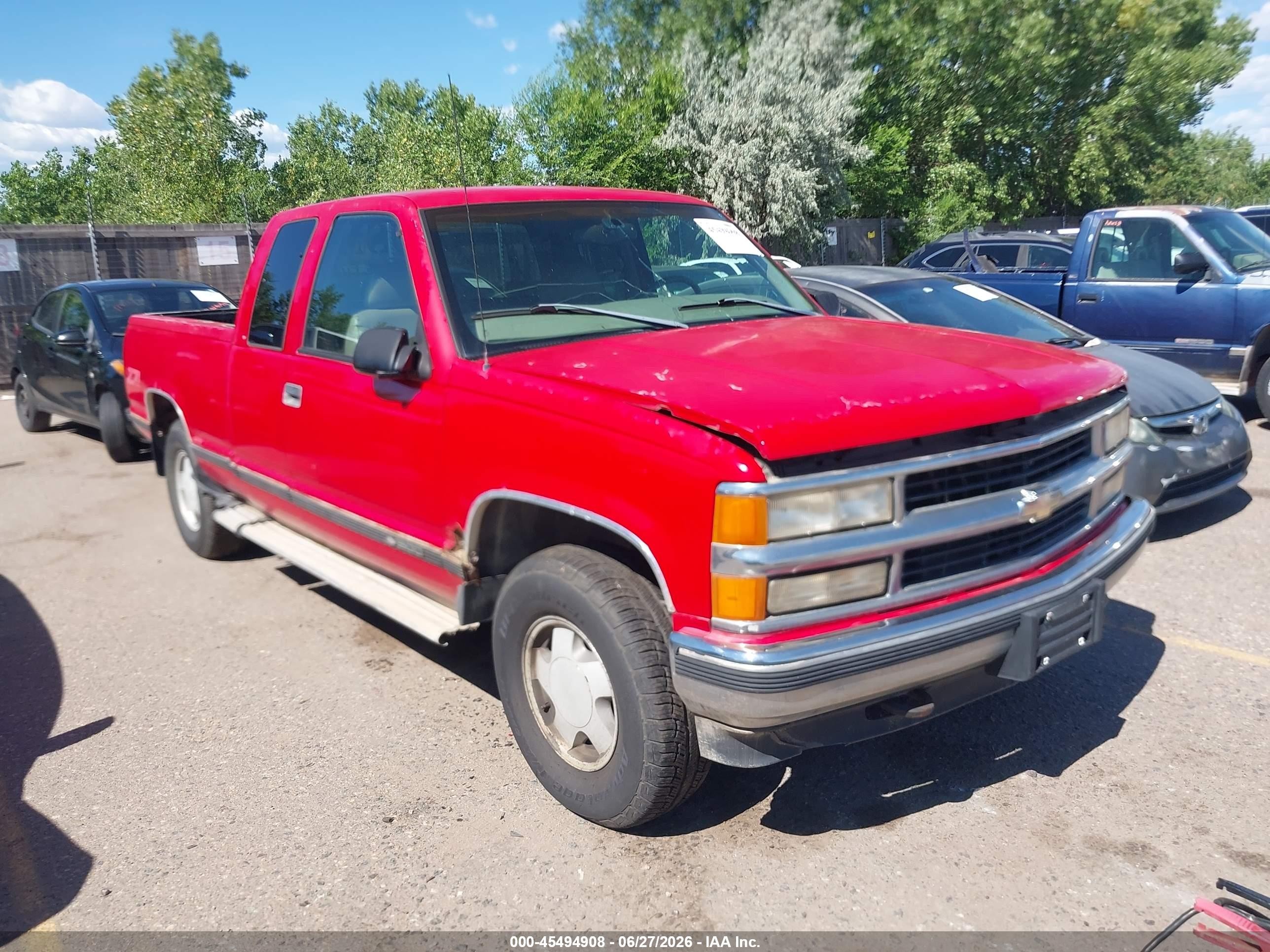 1998 Chevrolet C/k 1500 Fleetside Red vin: 2GCEK19R7W1130491