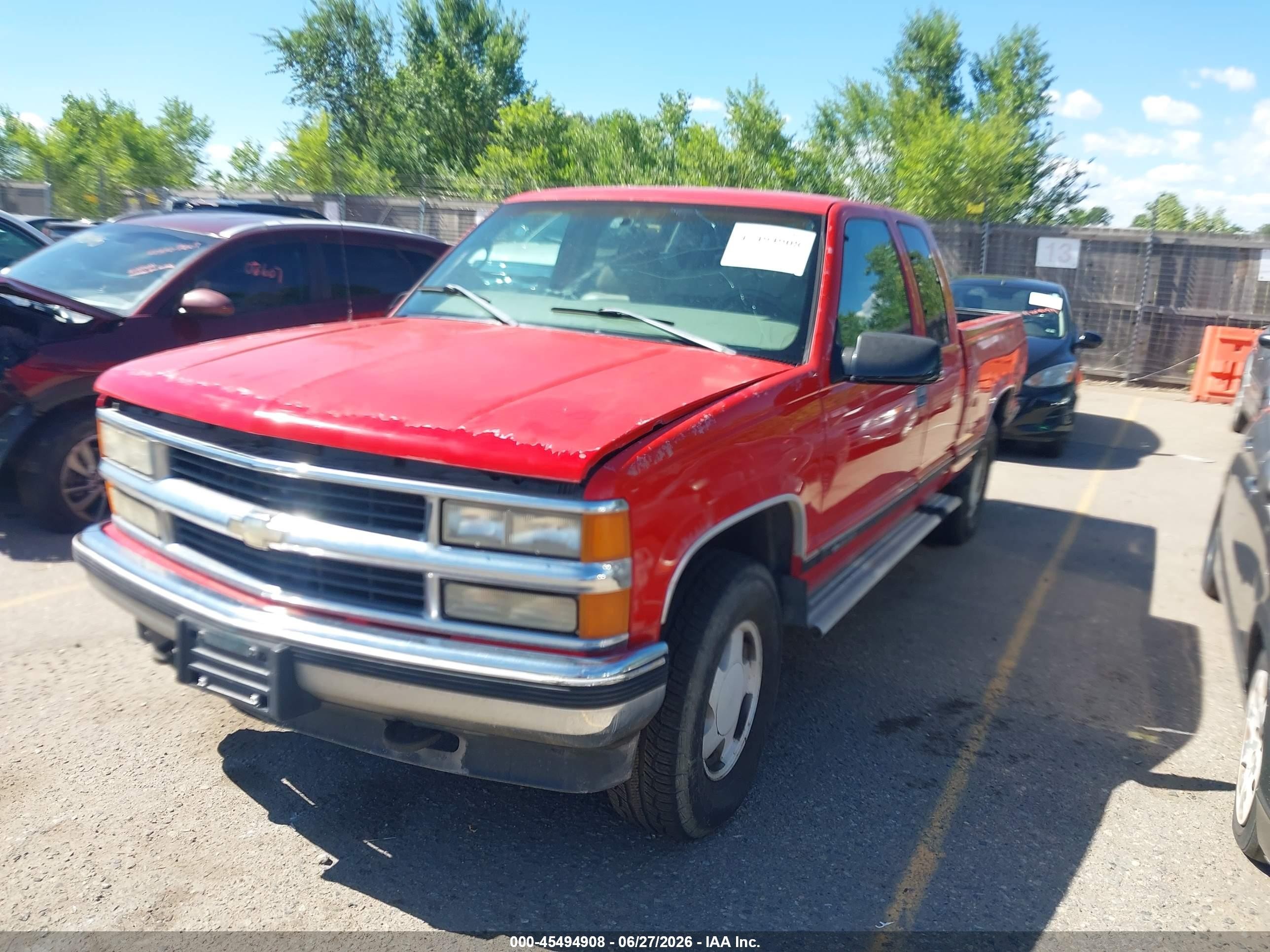 1998 Chevrolet C/k 1500 Fleetside Red vin: 2GCEK19R7W1130491
