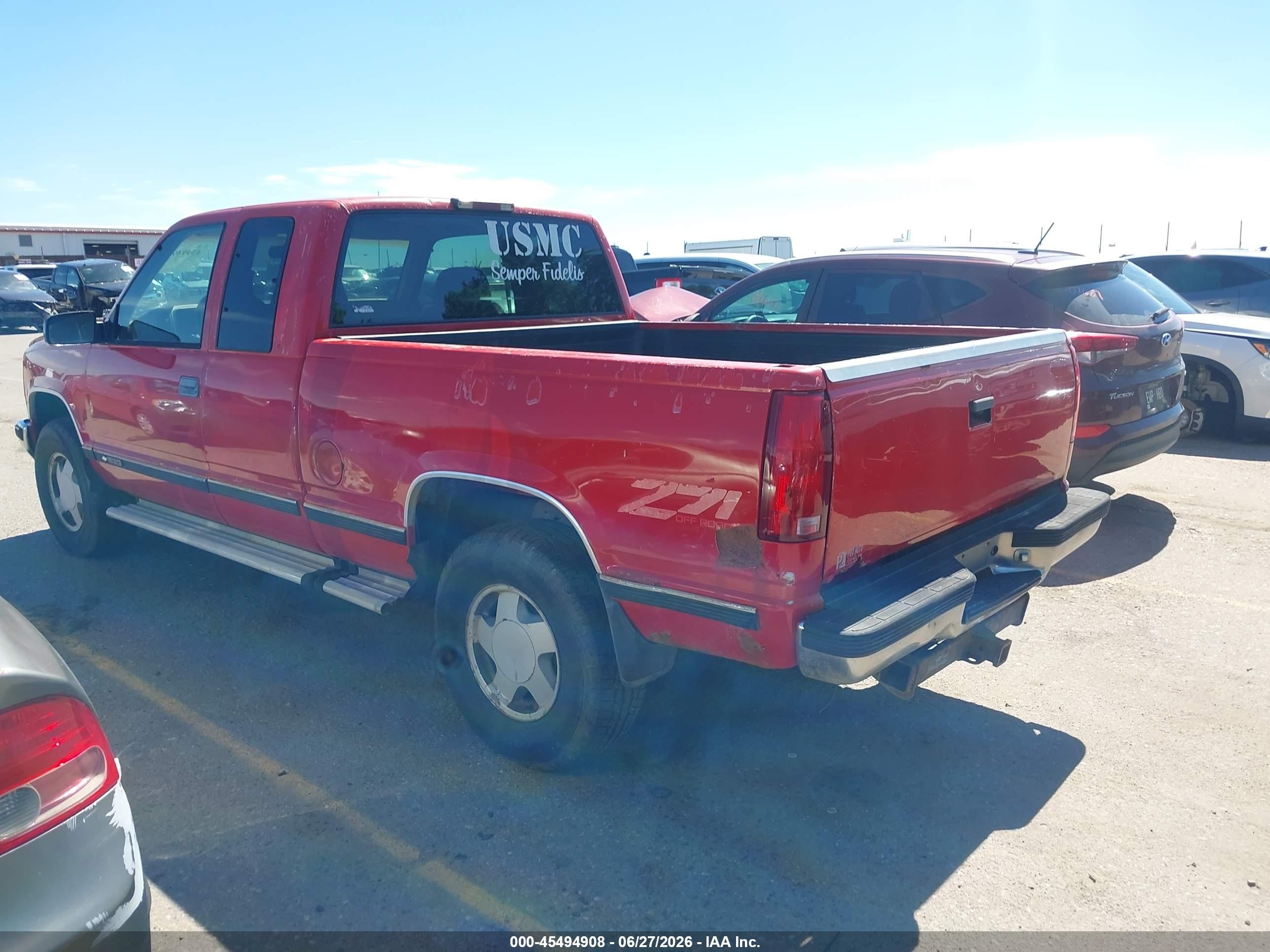 1998 Chevrolet C/k 1500 Fleetside Red vin: 2GCEK19R7W1130491