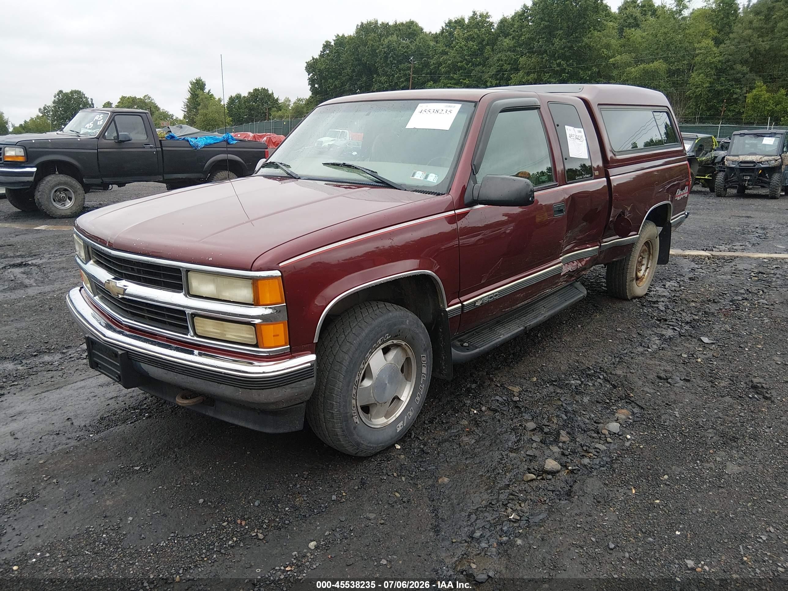 1998 Chevrolet C/k 1500 Fleetside Burgundy vin: 2GCEK19R7W1191016