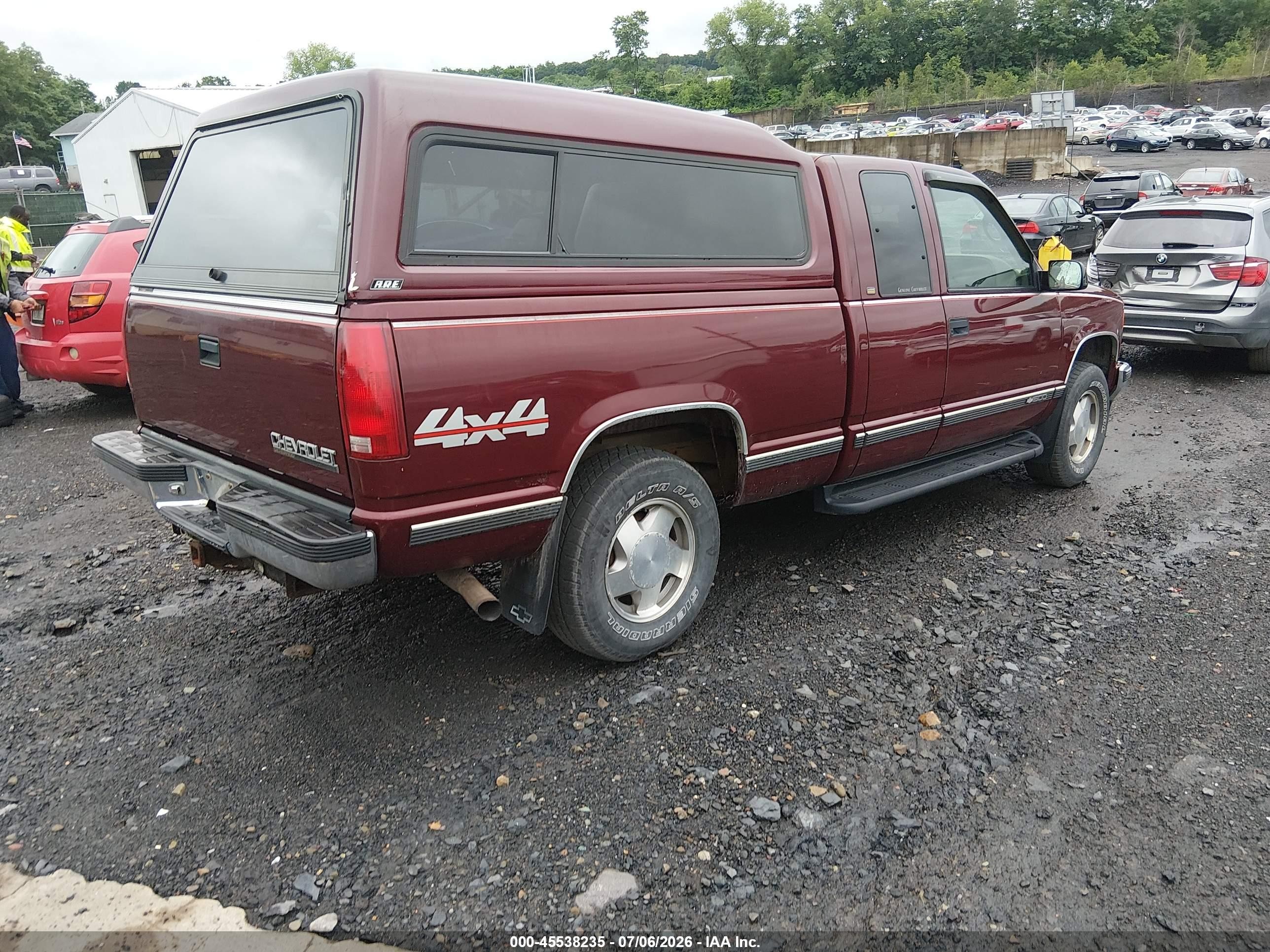 1998 Chevrolet C/k 1500 Fleetside Burgundy vin: 2GCEK19R7W1191016