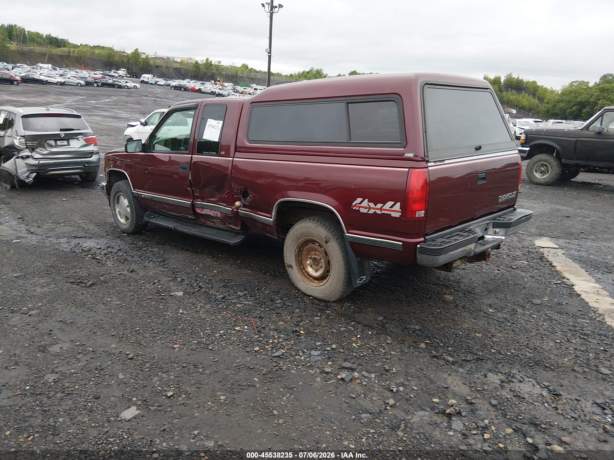 1998 Chevrolet C/k 1500 Fleetside Burgundy vin: 2GCEK19R7W1191016