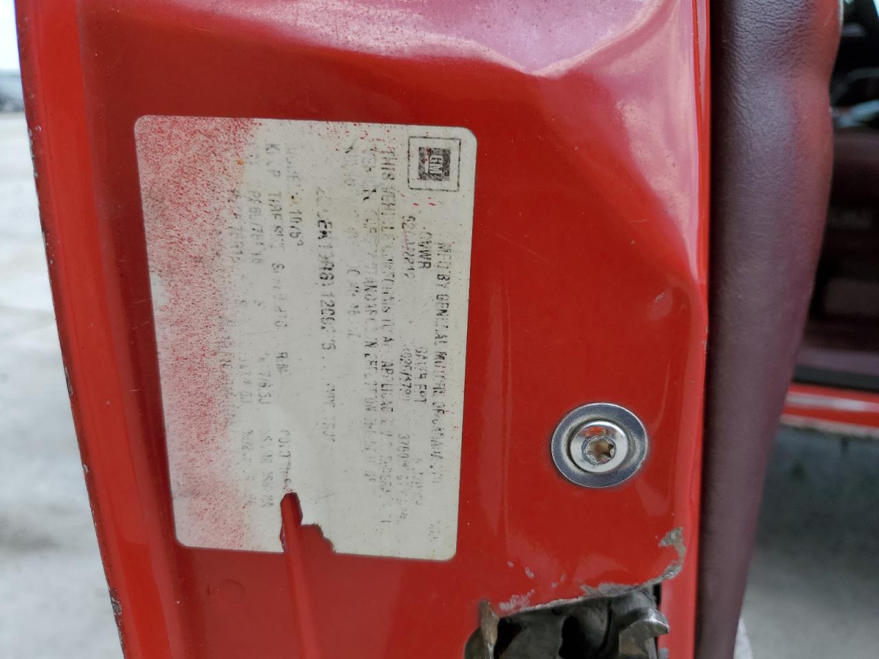 1996 Chevrolet Gmt-400 K1500 Red vin: 2GCEK19R8T1209275