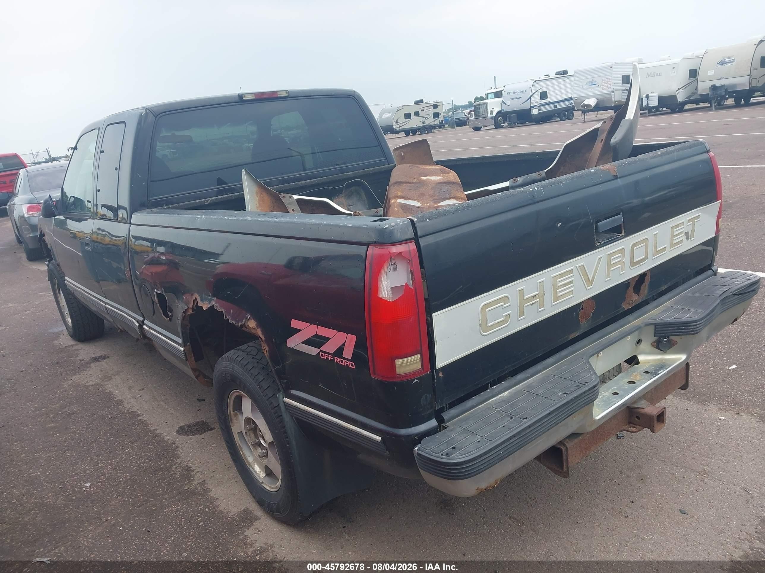 1997 Chevrolet K1500 Fleetside Black vin: 2GCEK19R8V1203981