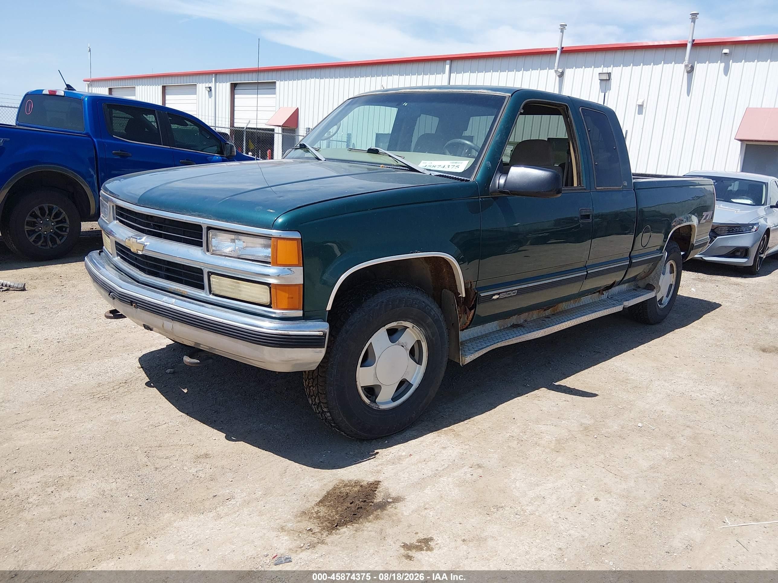 1998 Chevrolet C/k 1500 Fleetside Green vin: 2GCEK19R9W1126071