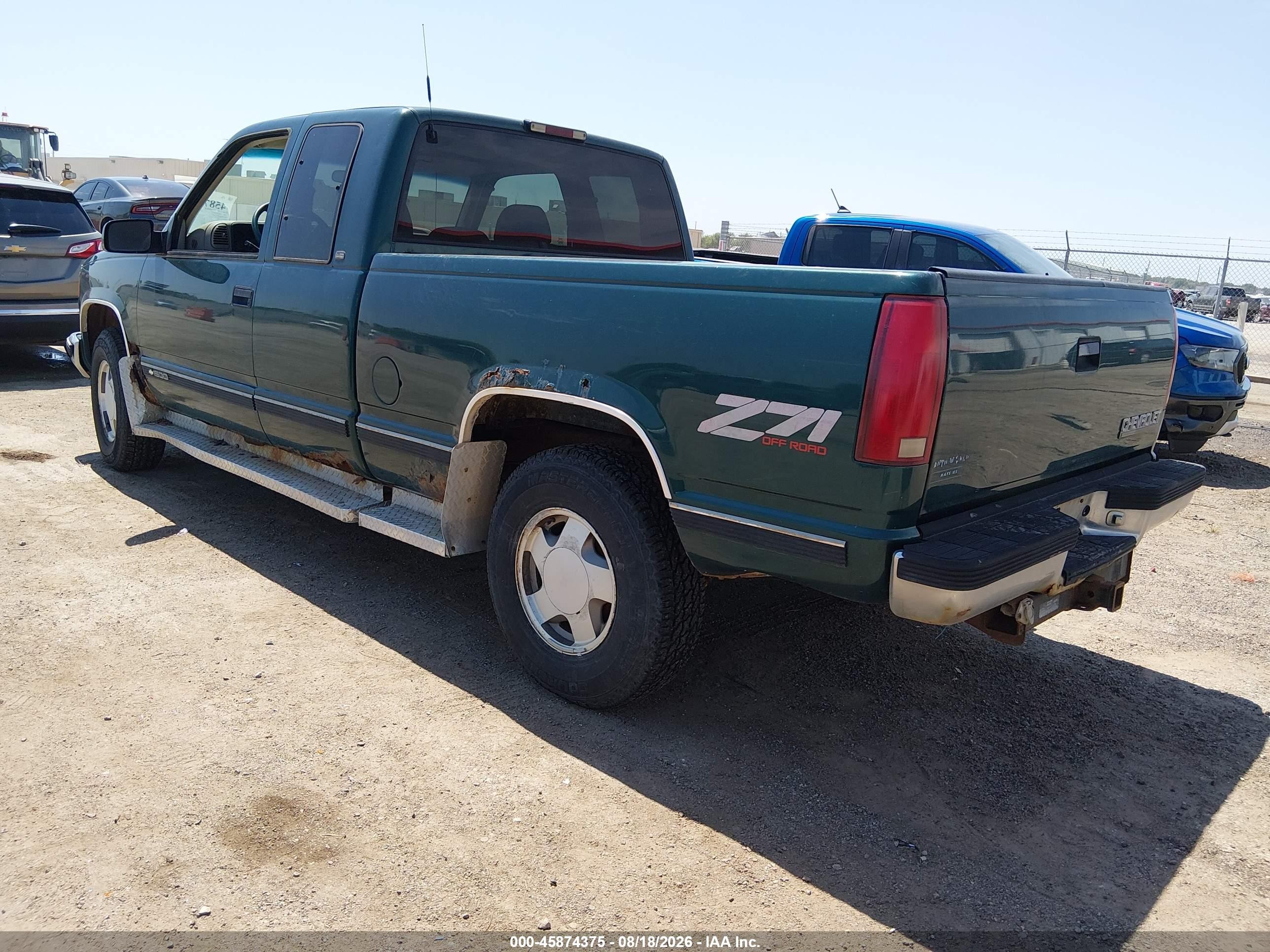 1998 Chevrolet C/k 1500 Fleetside Green vin: 2GCEK19R9W1126071