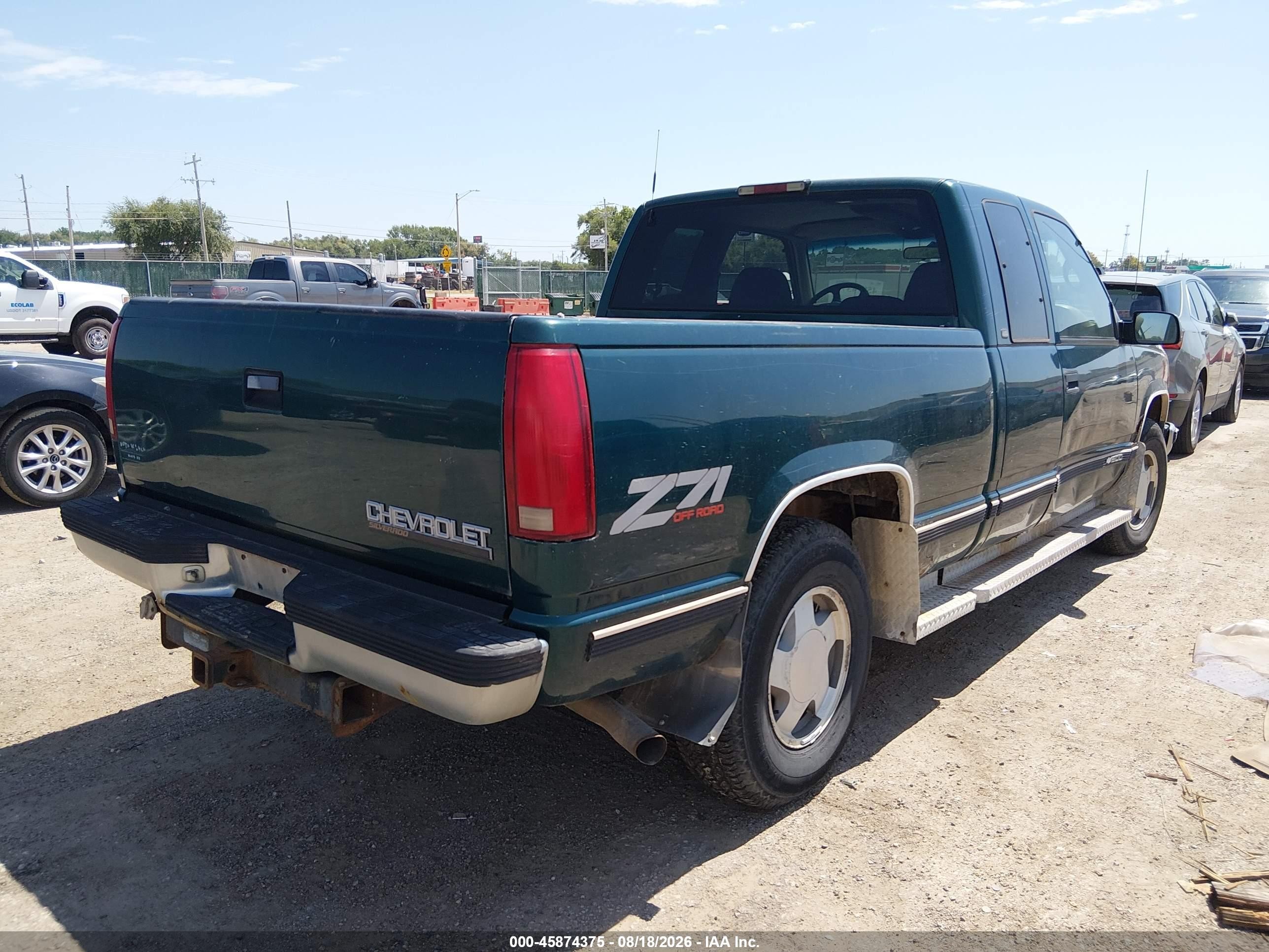 1998 Chevrolet C/k 1500 Fleetside Green vin: 2GCEK19R9W1126071