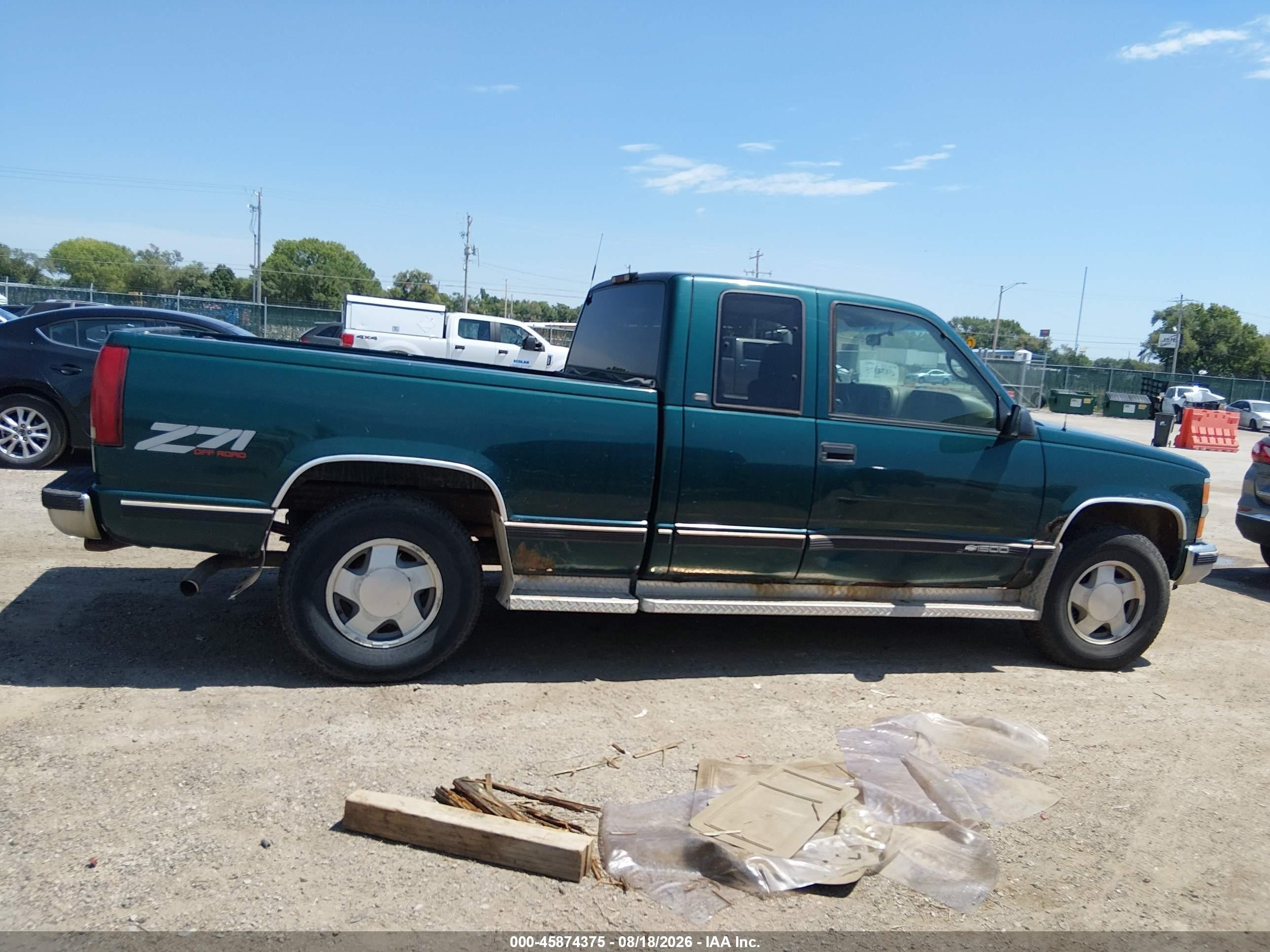 1998 Chevrolet C/k 1500 Fleetside Green vin: 2GCEK19R9W1126071