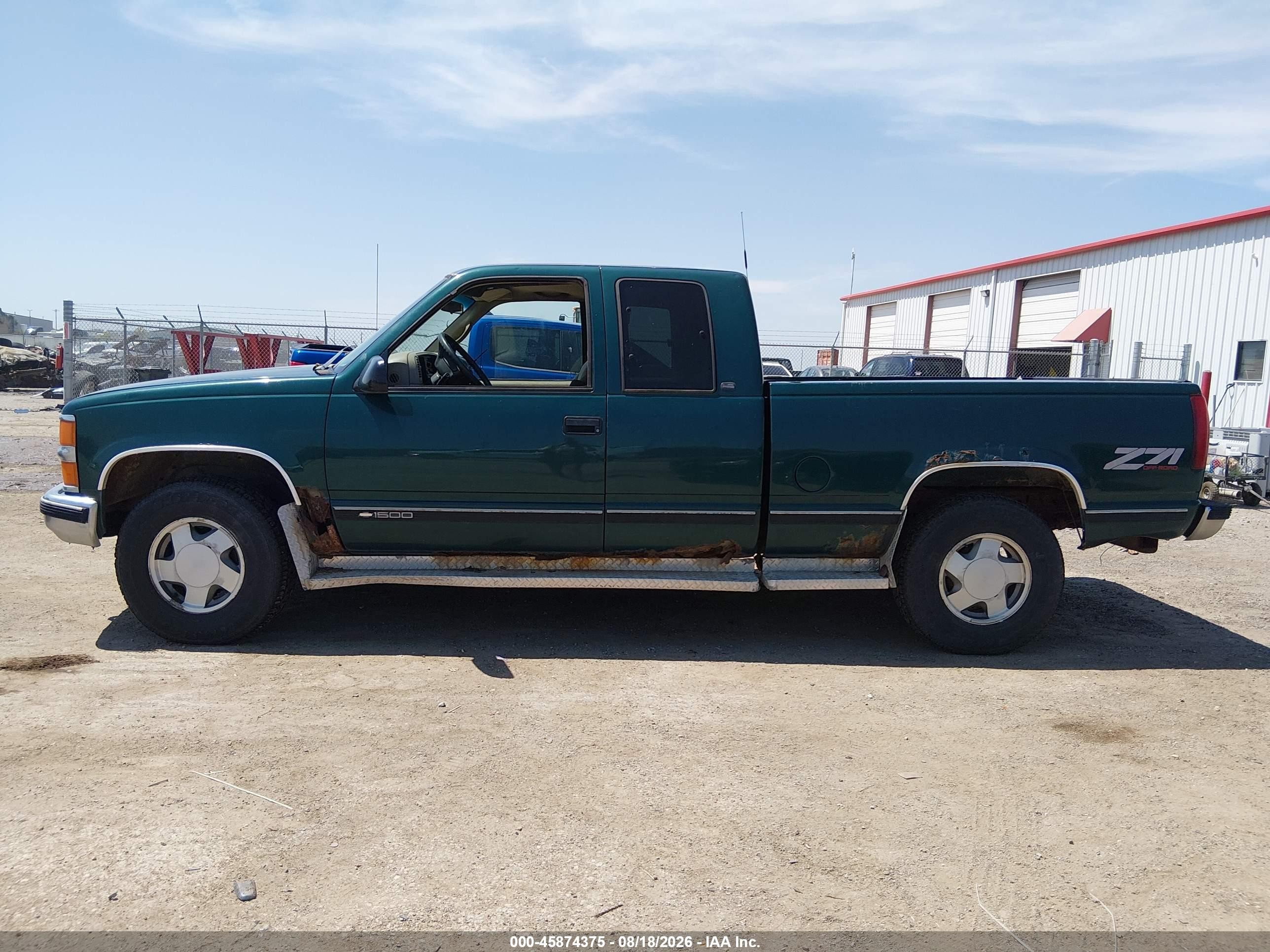 1998 Chevrolet C/k 1500 Fleetside Green vin: 2GCEK19R9W1126071