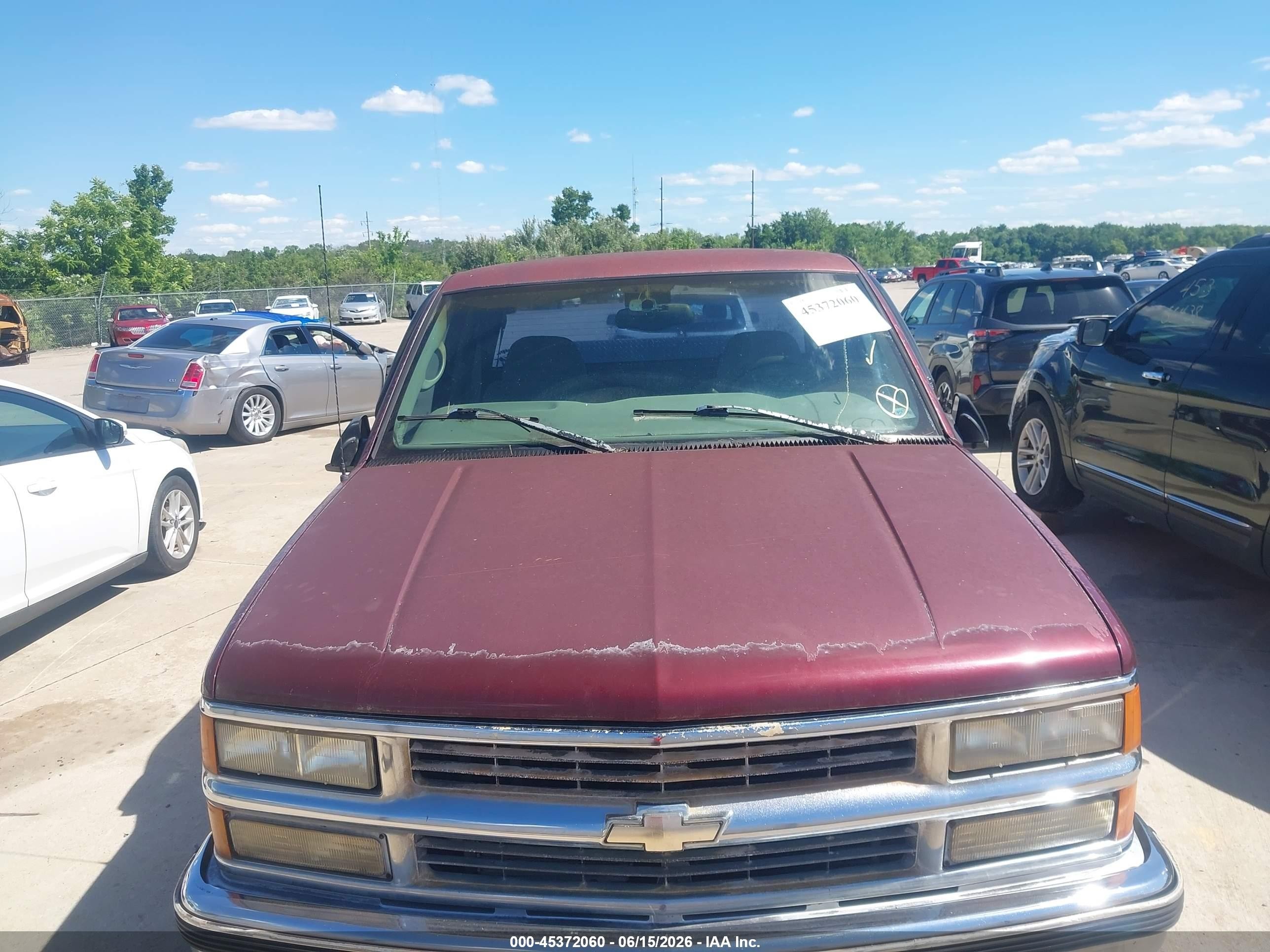 1997 Chevrolet K1500 Fleetside Red vin: 2GCEK19RXV1163211