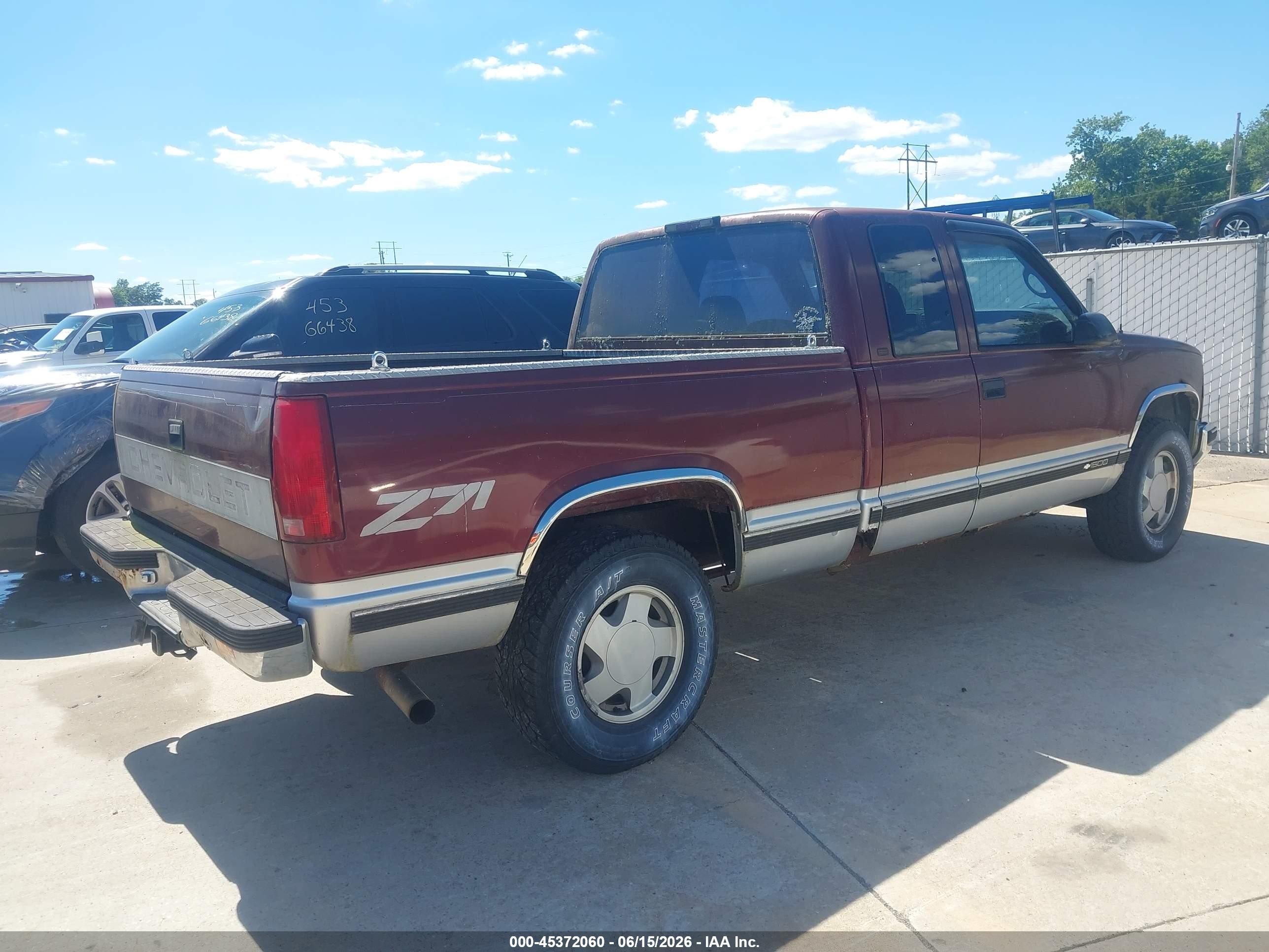 1997 Chevrolet K1500 Fleetside Red vin: 2GCEK19RXV1163211