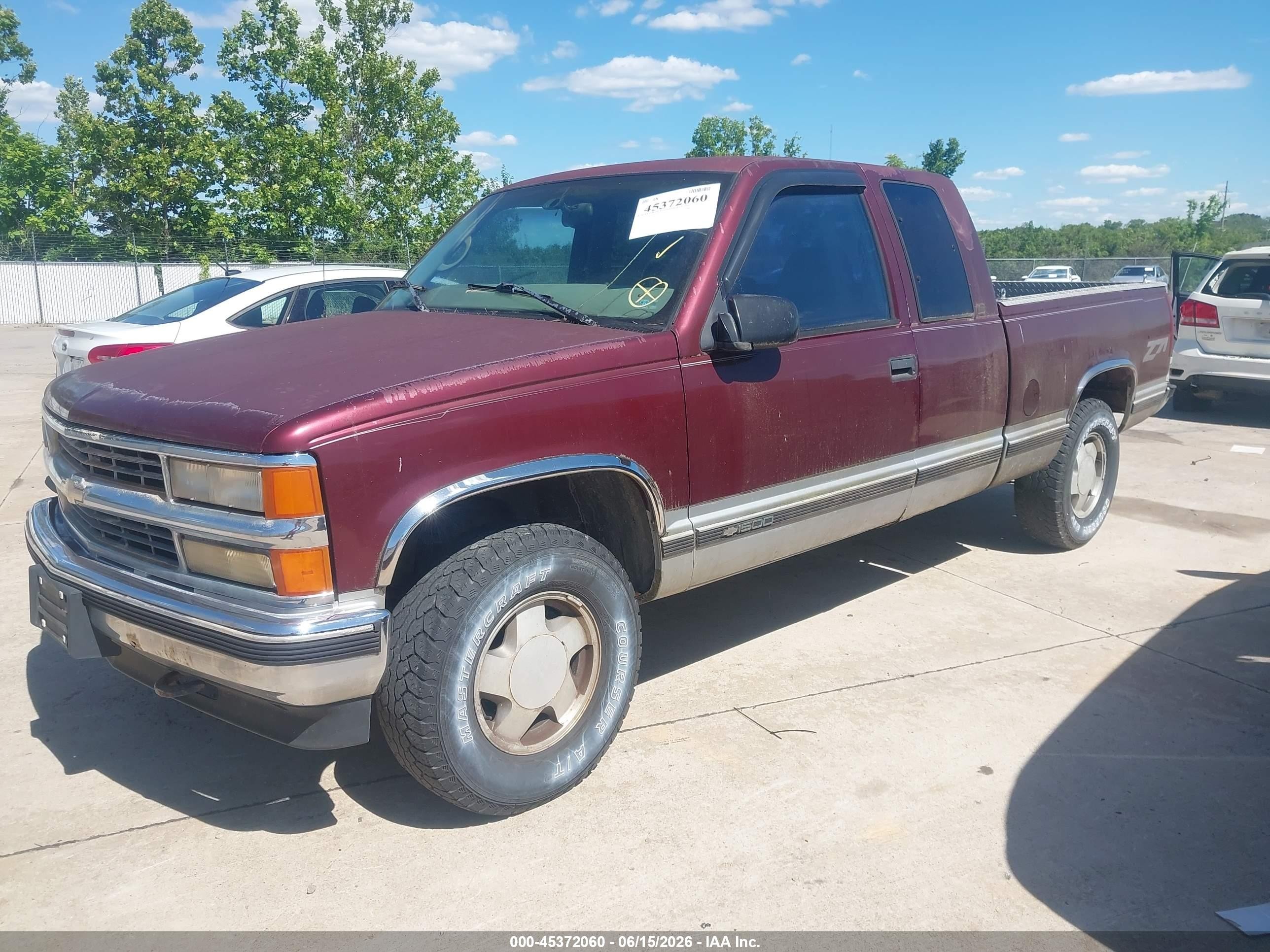 1997 Chevrolet K1500 Fleetside Red vin: 2GCEK19RXV1163211