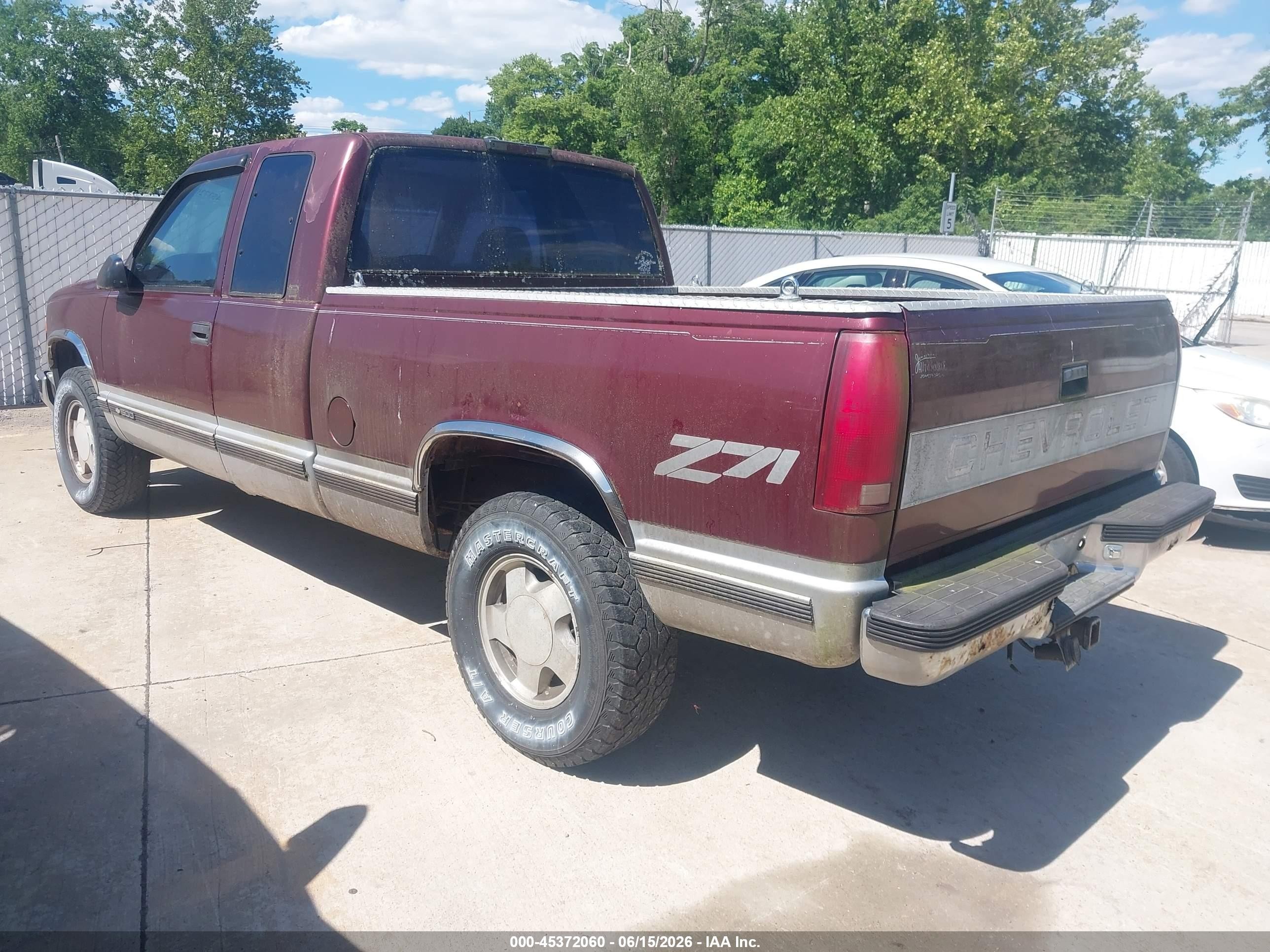 1997 Chevrolet K1500 Fleetside Red vin: 2GCEK19RXV1163211