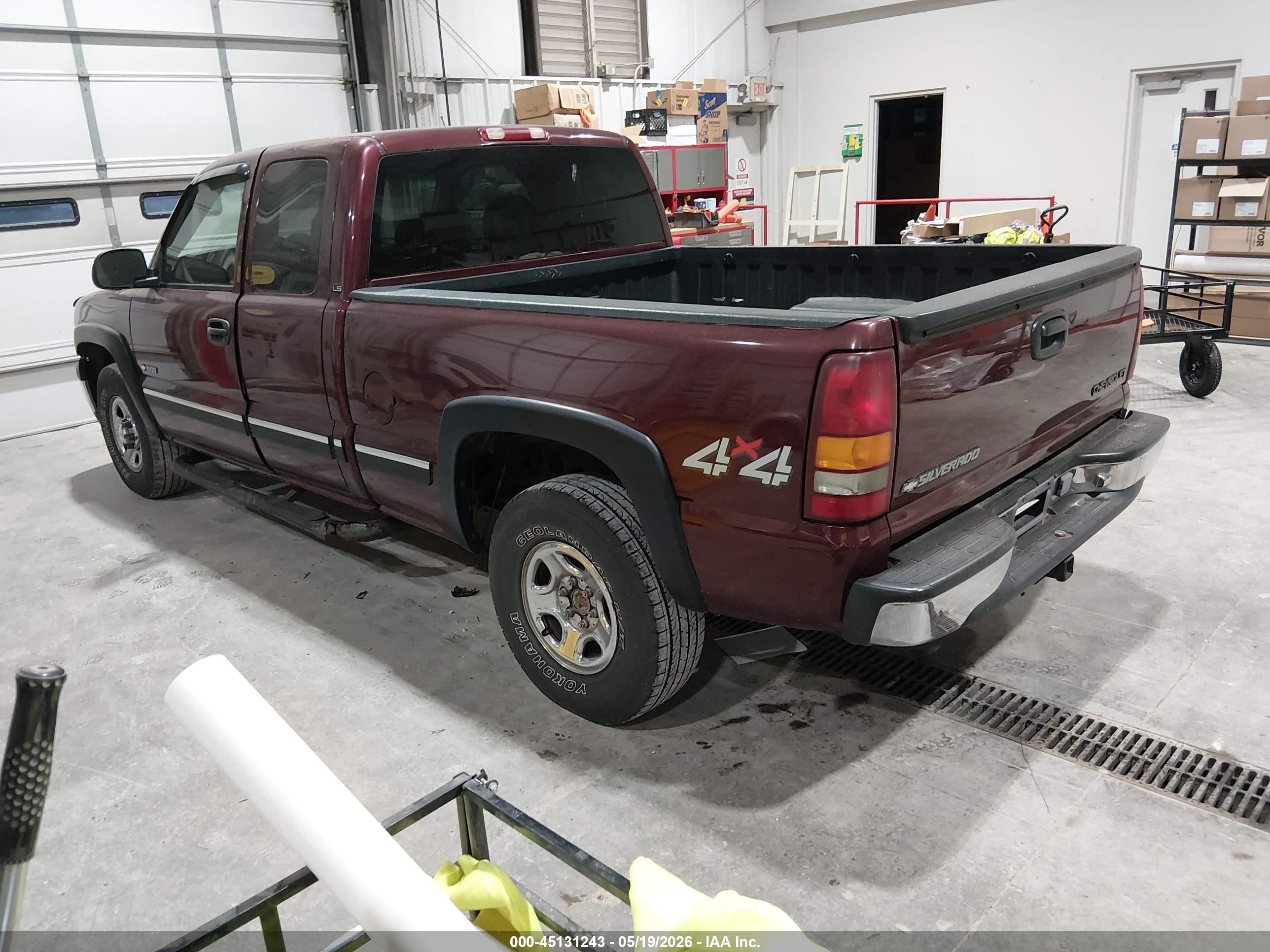 2001 Chevrolet Silverado 1500 Ls Burgundy vin: 2GCEK19T011345568