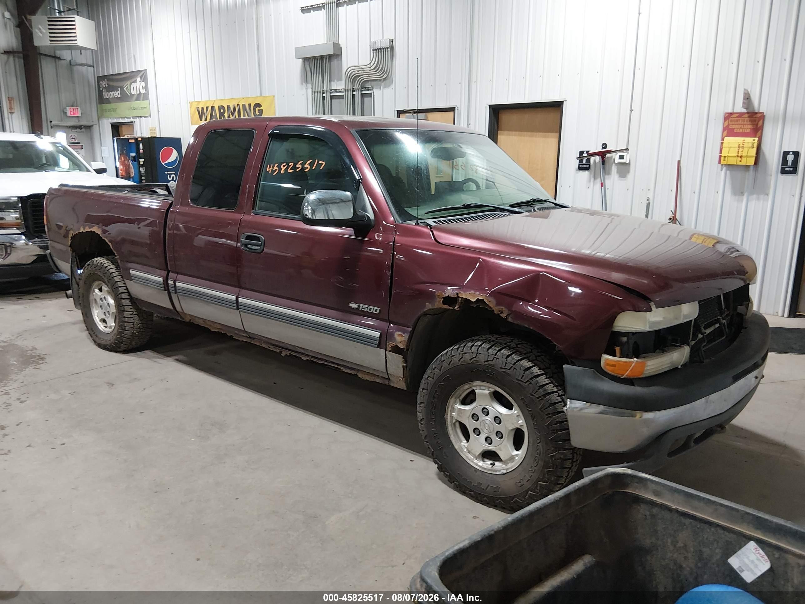 2002 Chevrolet Silverado 1500 Ls Maroon vin: 2GCEK19T021348097