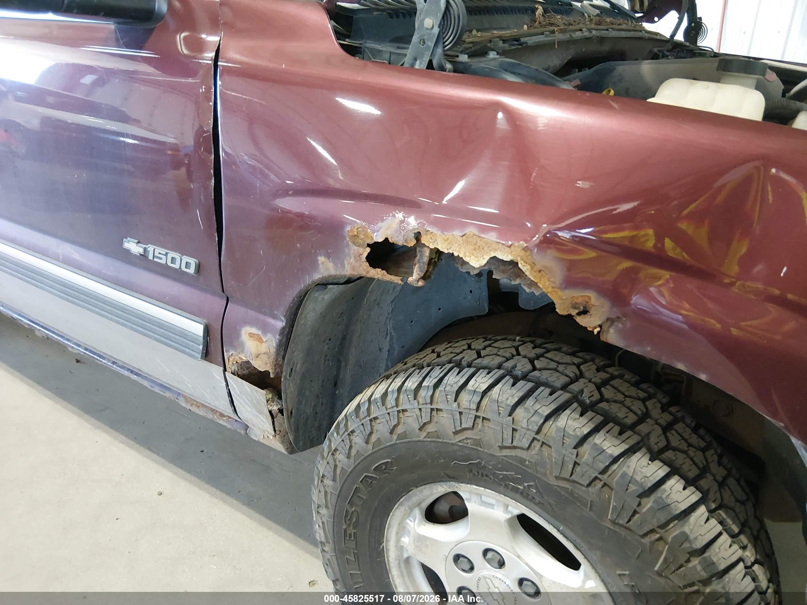 2002 Chevrolet Silverado 1500 Ls Maroon vin: 2GCEK19T021348097