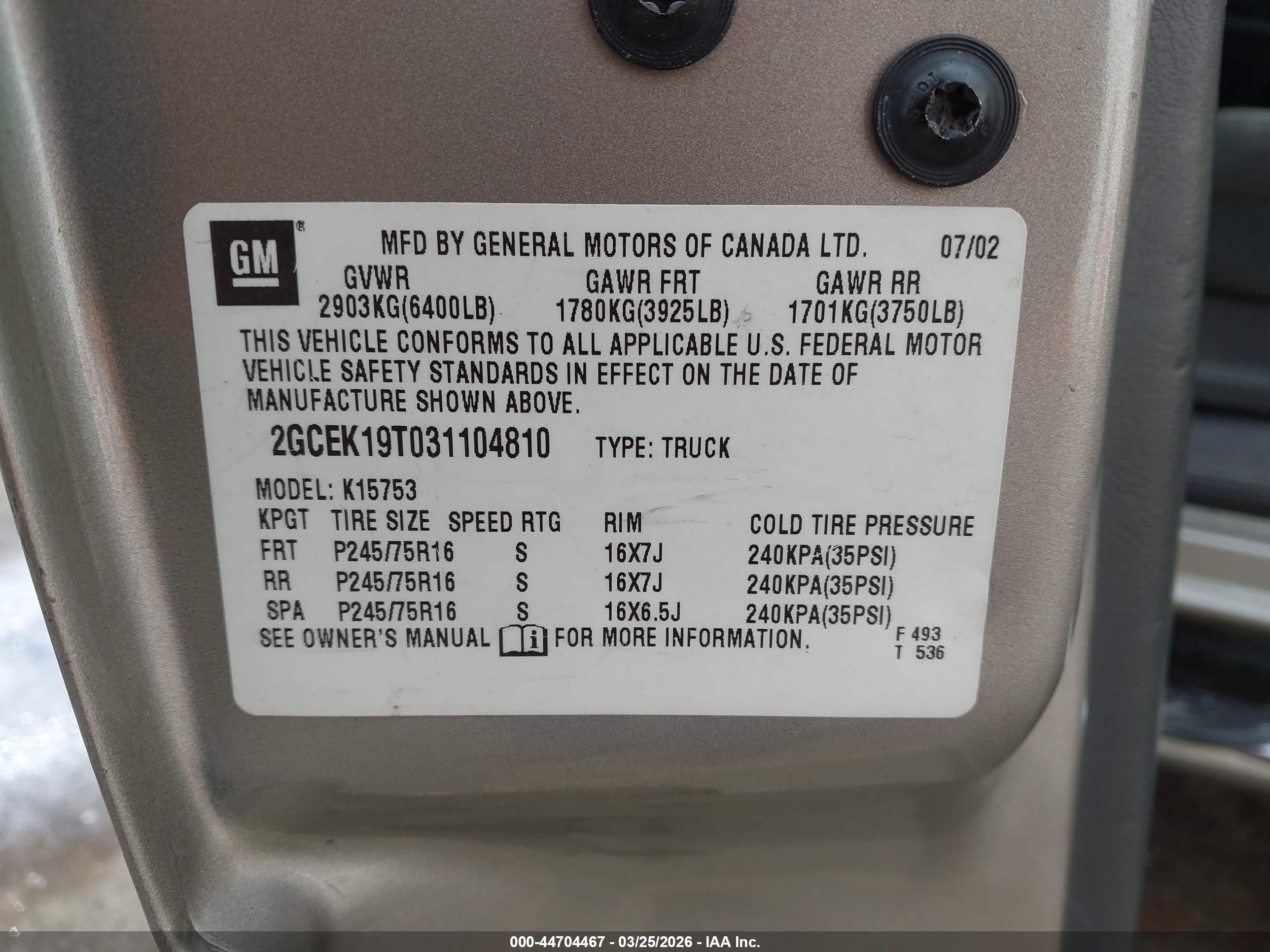 2003 Chevrolet Silverado 1500 Ls Серебряный vin: 2GCEK19T031104810