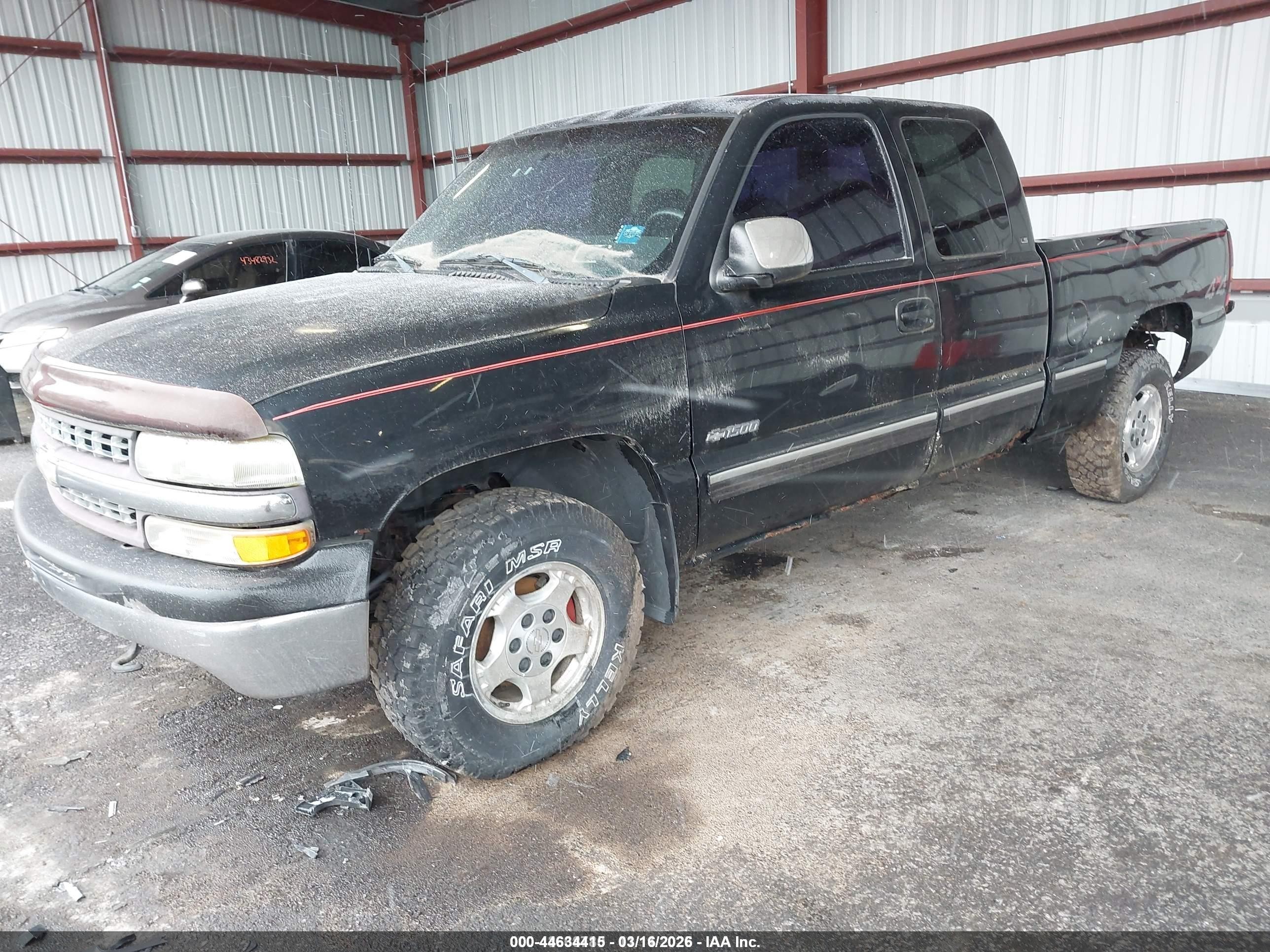 2000 Chevrolet Silverado 1500 Ls Black vin: 2GCEK19T0Y1212867
