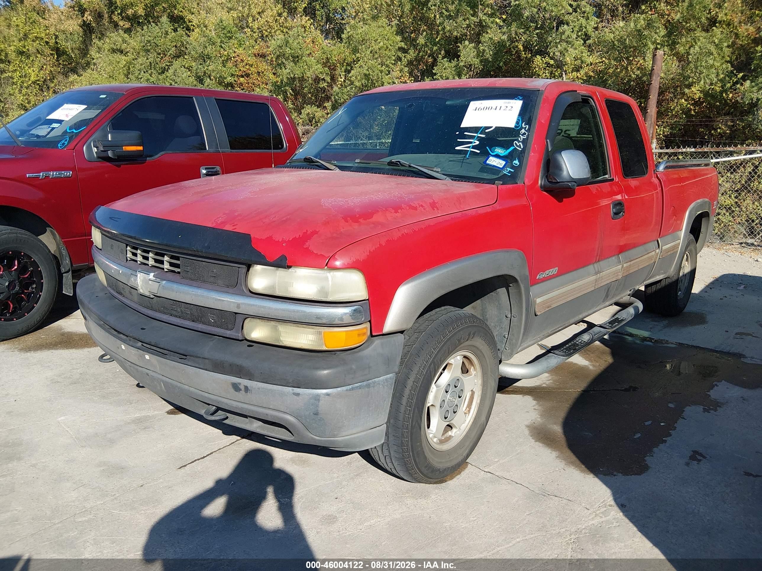 2002 Chevrolet Silverado 1500 Ls Red vin: 2GCEK19T121319935