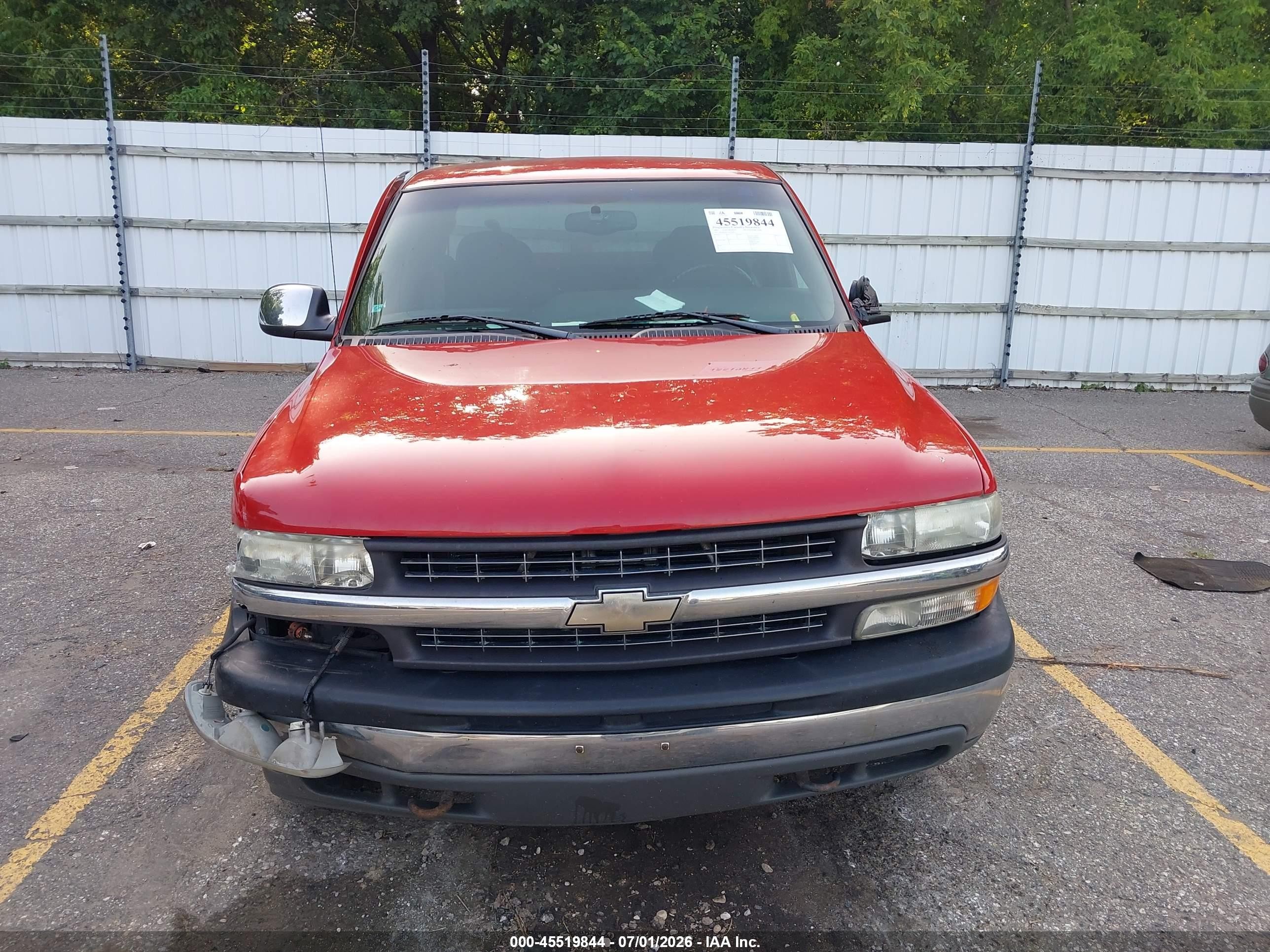 2002 Chevrolet Silverado 1500 Ls Red vin: 2GCEK19T121422787