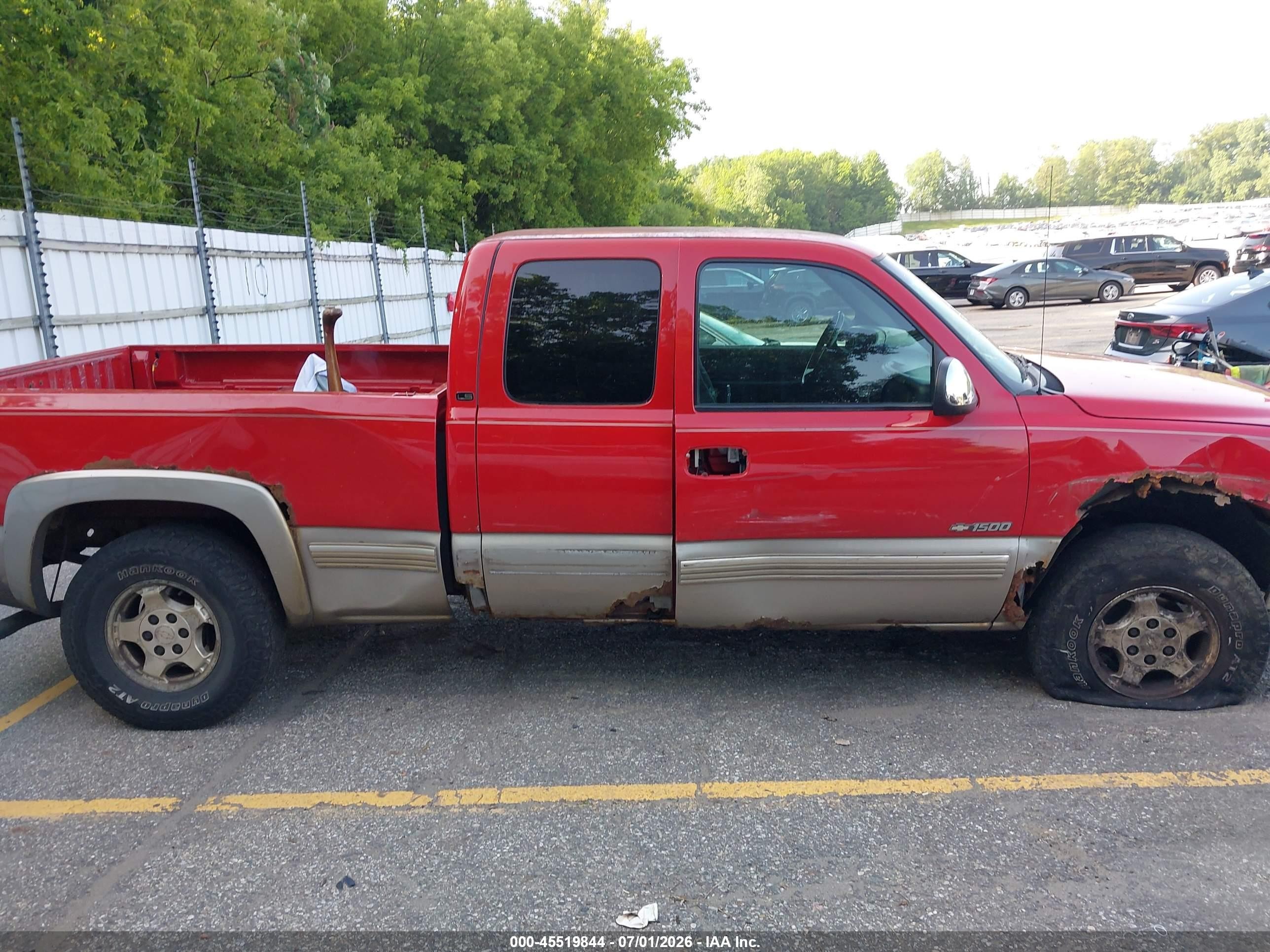 2002 Chevrolet Silverado 1500 Ls Red vin: 2GCEK19T121422787