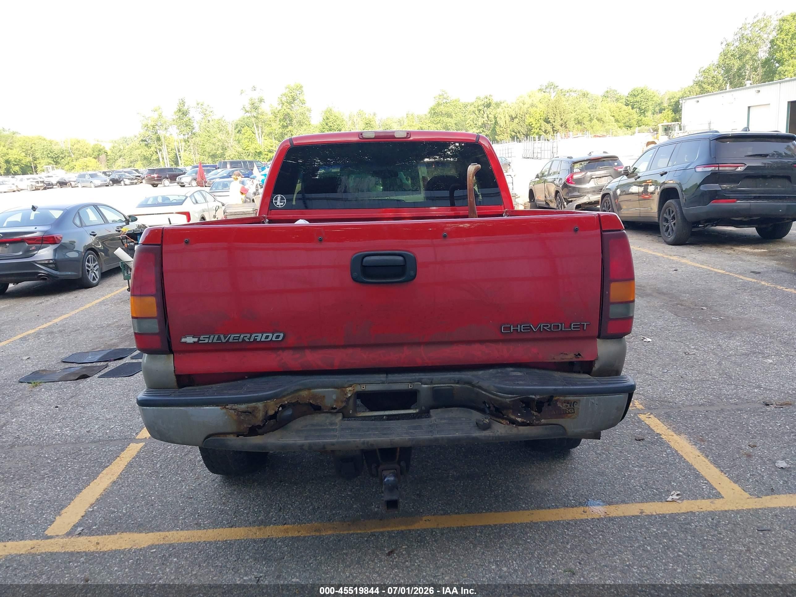 2002 Chevrolet Silverado 1500 Ls Red vin: 2GCEK19T121422787