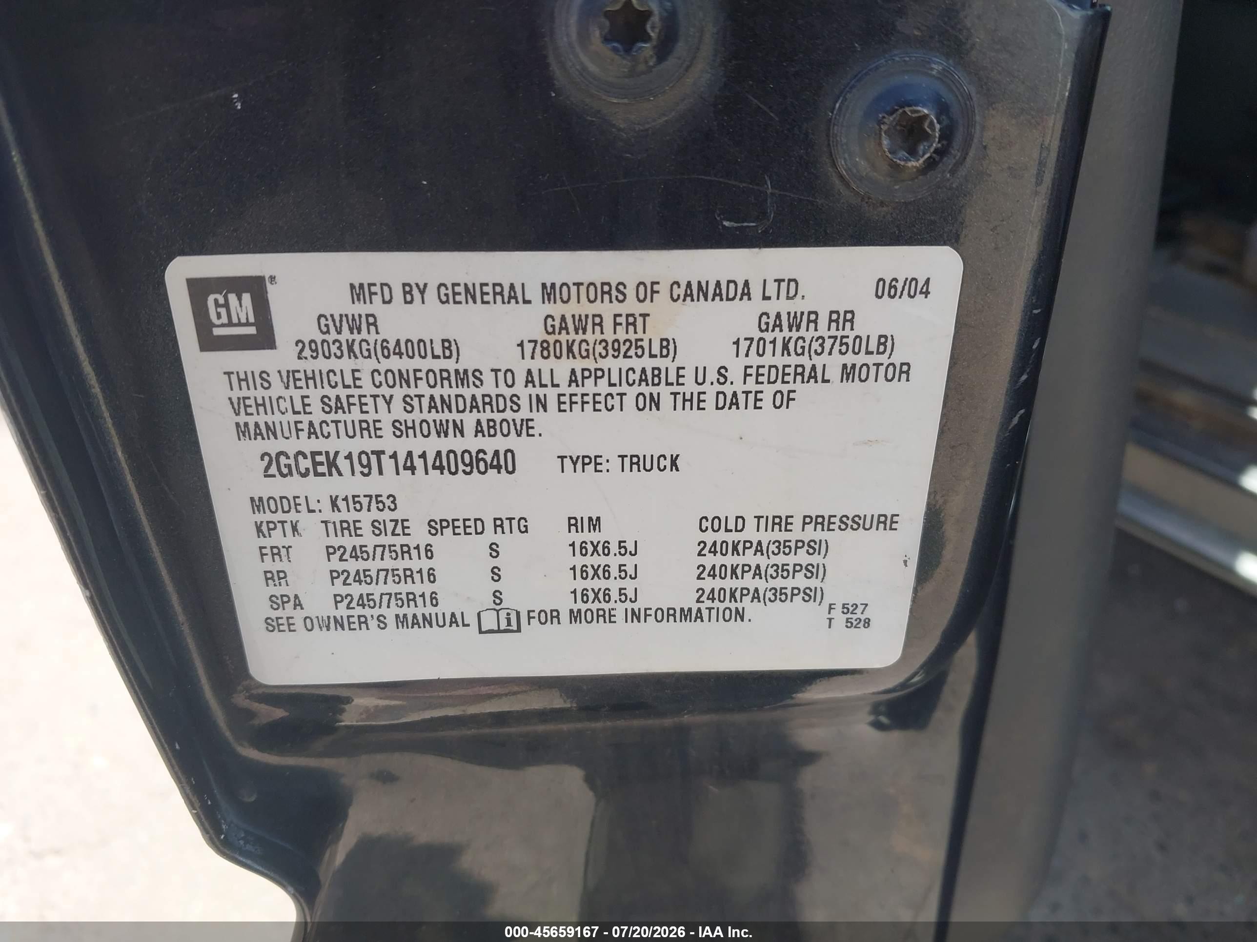 2004 Chevrolet Silverado 1500 Work Truck Gray vin: 2GCEK19T141409640